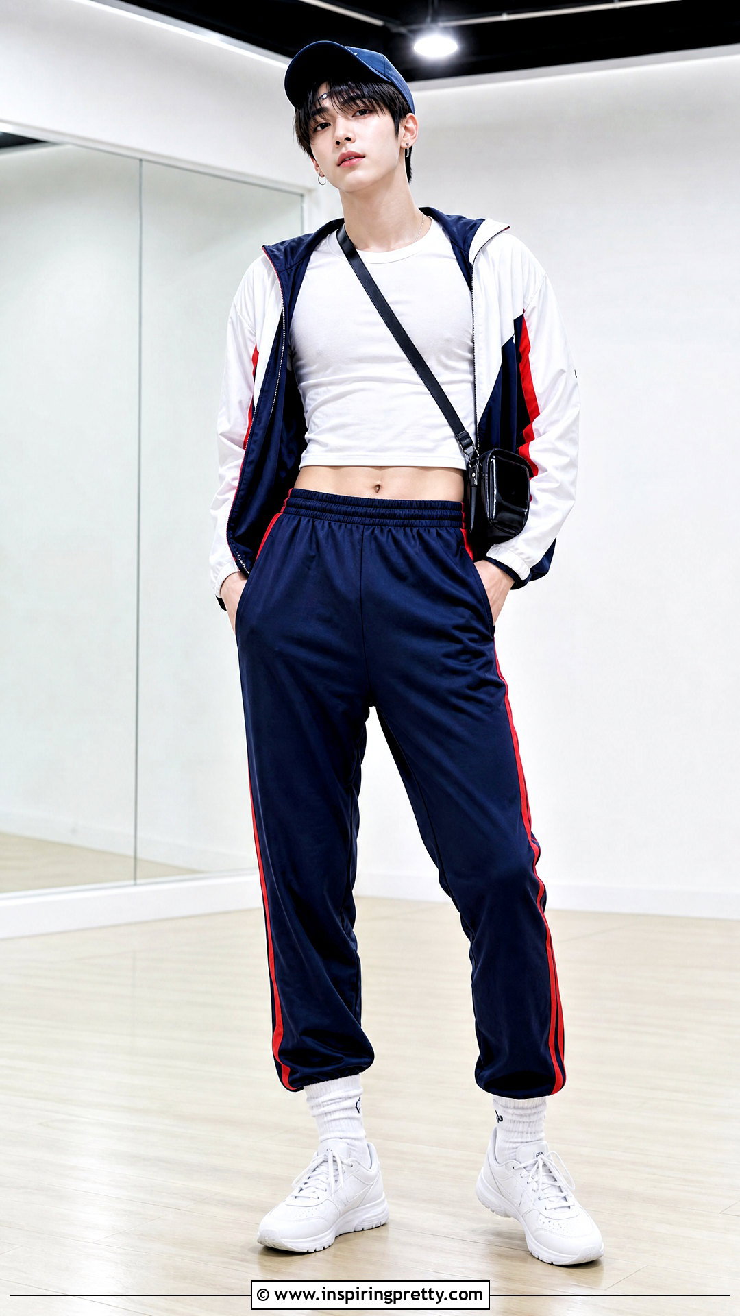 Taehyun Sporty Crop Tee Outfit - 25 male kpop idols in crop tops outfit ideas