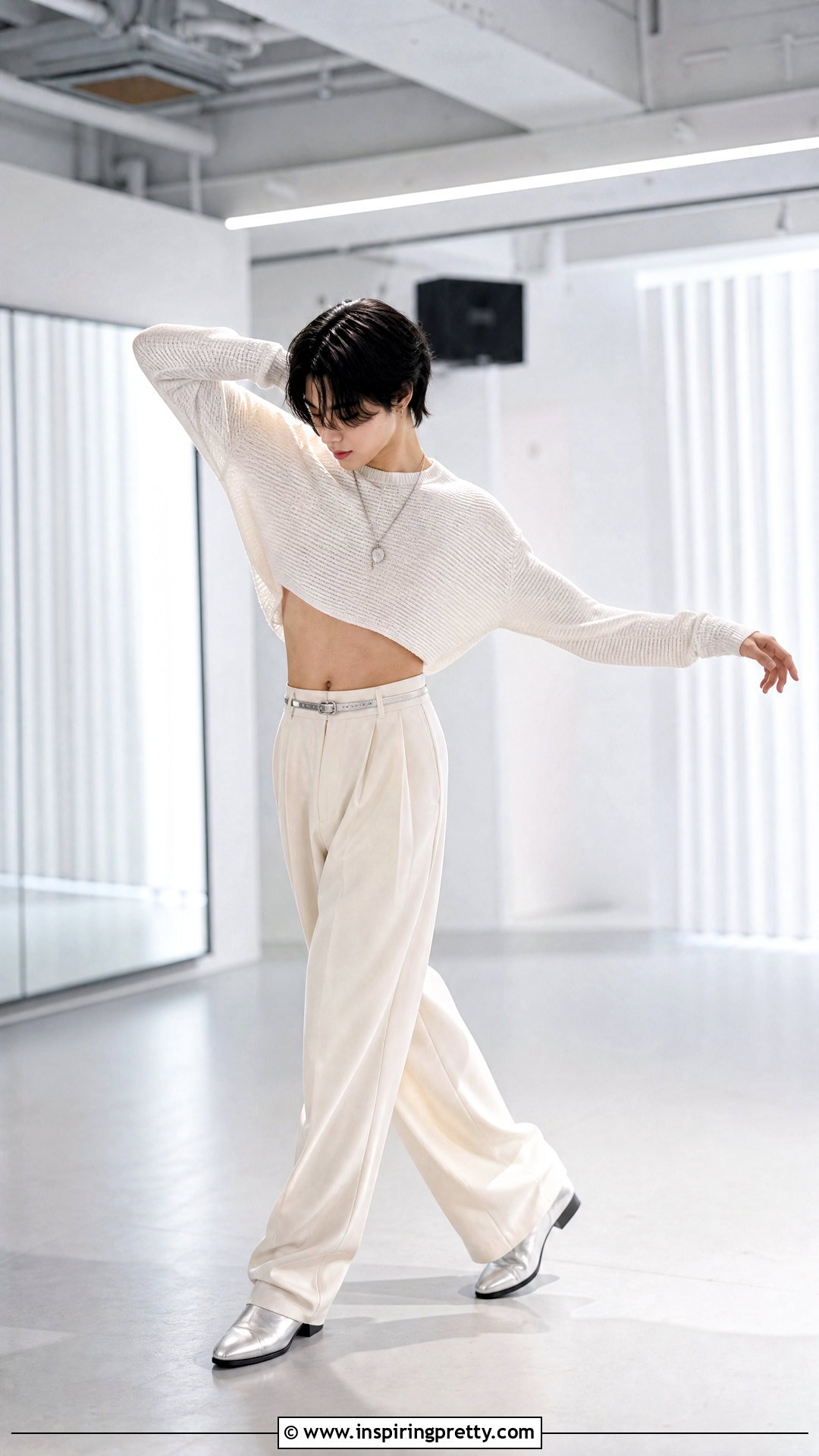 Taemin White Cropped Sweater Outfit - 25 male kpop idols in crop tops outfit ideas