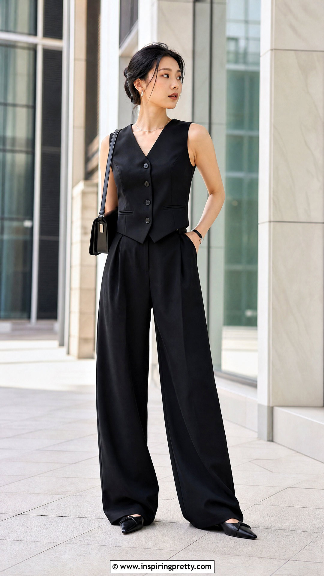 Tailored Vest Top Outfit - 50 korean tops for women