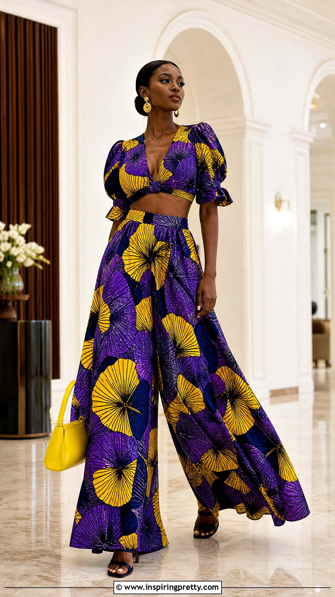 Tall Ankara Palazzo Trouser And Crop Top - 50 Ankara Palazzo Trouser And Crop Top outfit ideas