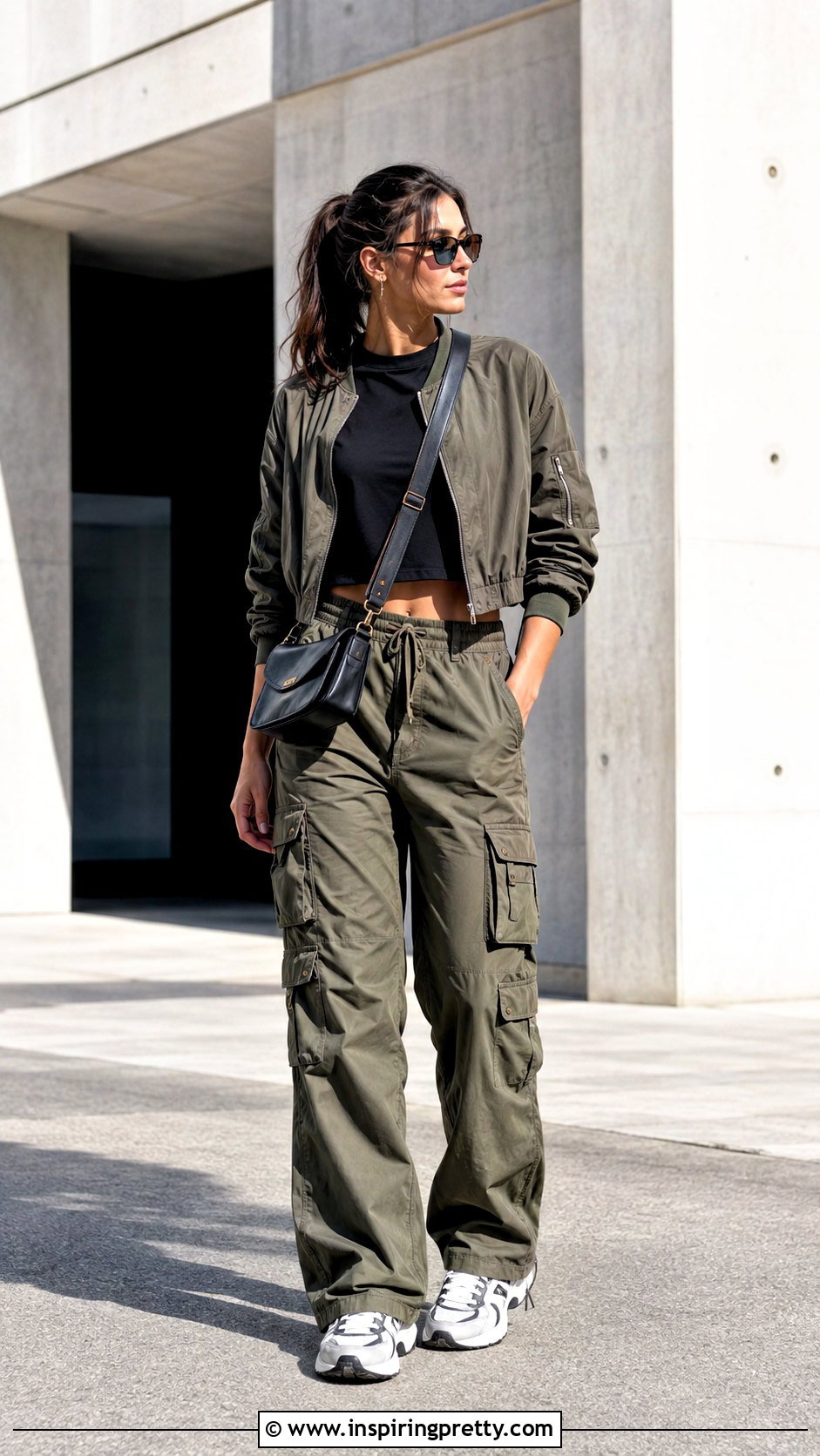 Tall Loose Crop Top With Cargo Pants - 50 loose crop top outfits