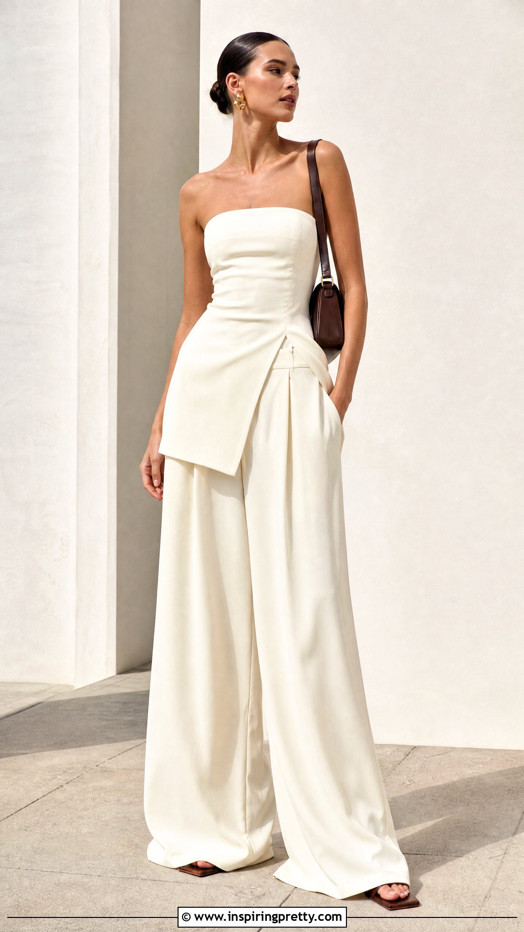 Tall Strapless Top And Pants Set - 25 strapless top and pants sets