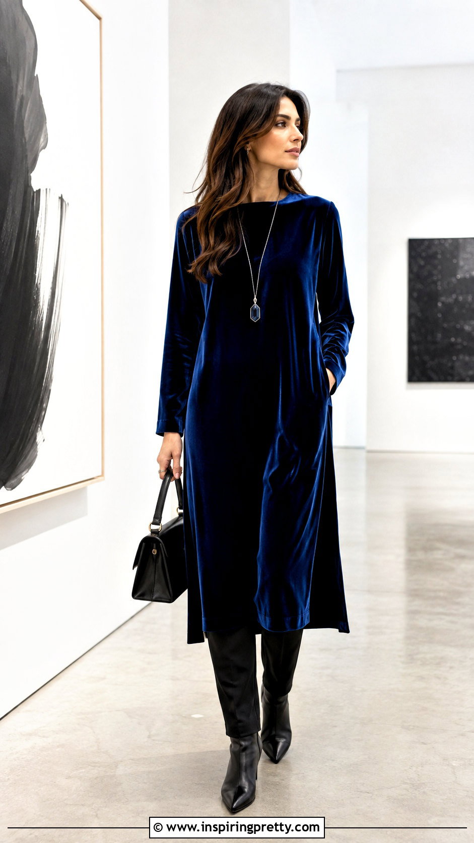 Tall Velvet Tunic With Slim Trousers - 50 velvet tops for women