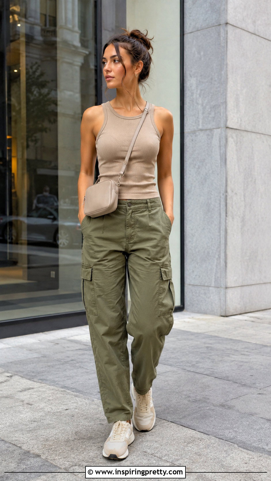 Tan Top With Cargo Pants - 50 tan top outfit ideas