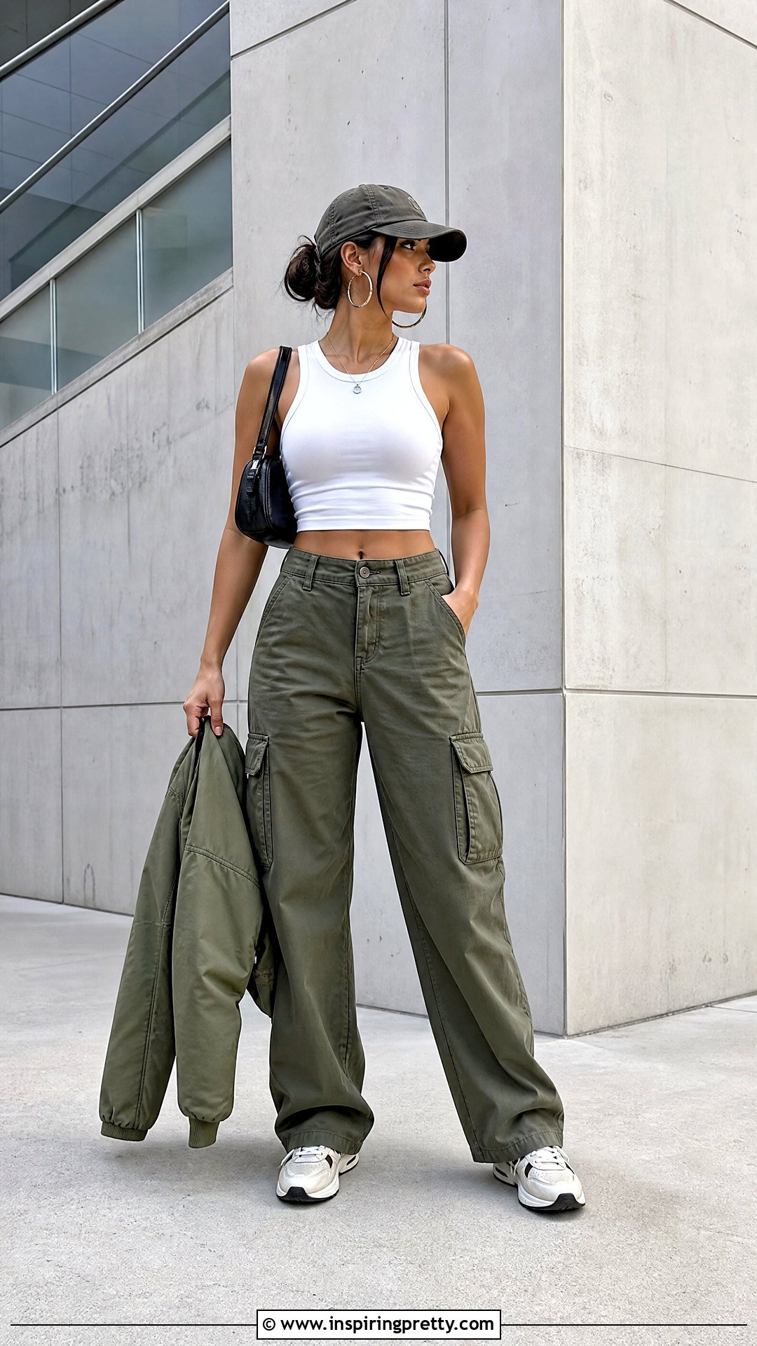 Tank Crop Top With Cargo Pants - 50 outfits crop tops