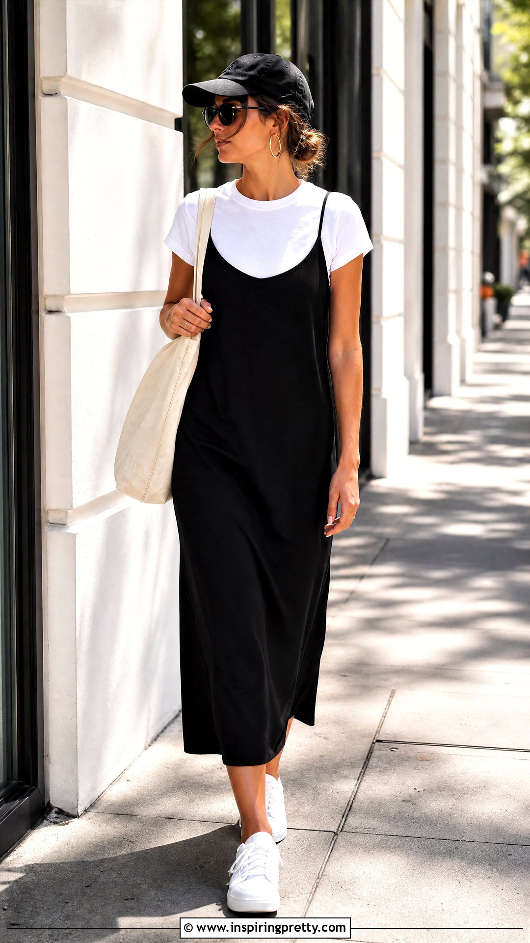 Tank Dress Over White T Shirt - 50 tank top dress outfit ideas