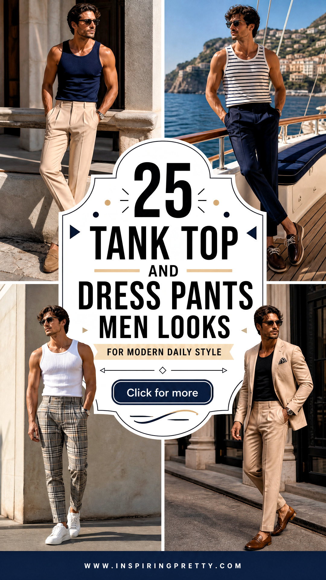 25 Tank Top And Dress Pants Men Looks for Modern Daily Style - 25 Tank Top And Dress Pants Men Looks for Modern Daily Style