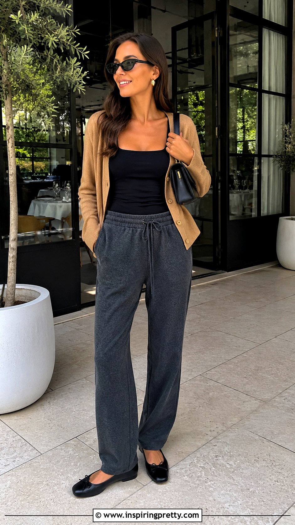 Tank Top And Sweatpants With Ballet Flats Outfit - 50 tank top and sweatpants outfits