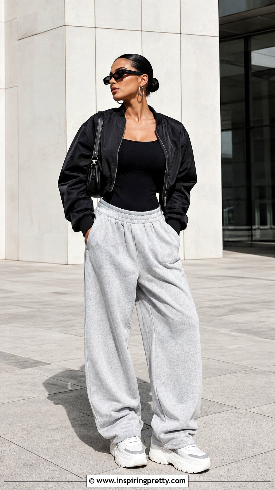 Tank Top And Sweatpants With Chunky Sneakers Outfit - 50 tank top and sweatpants outfits