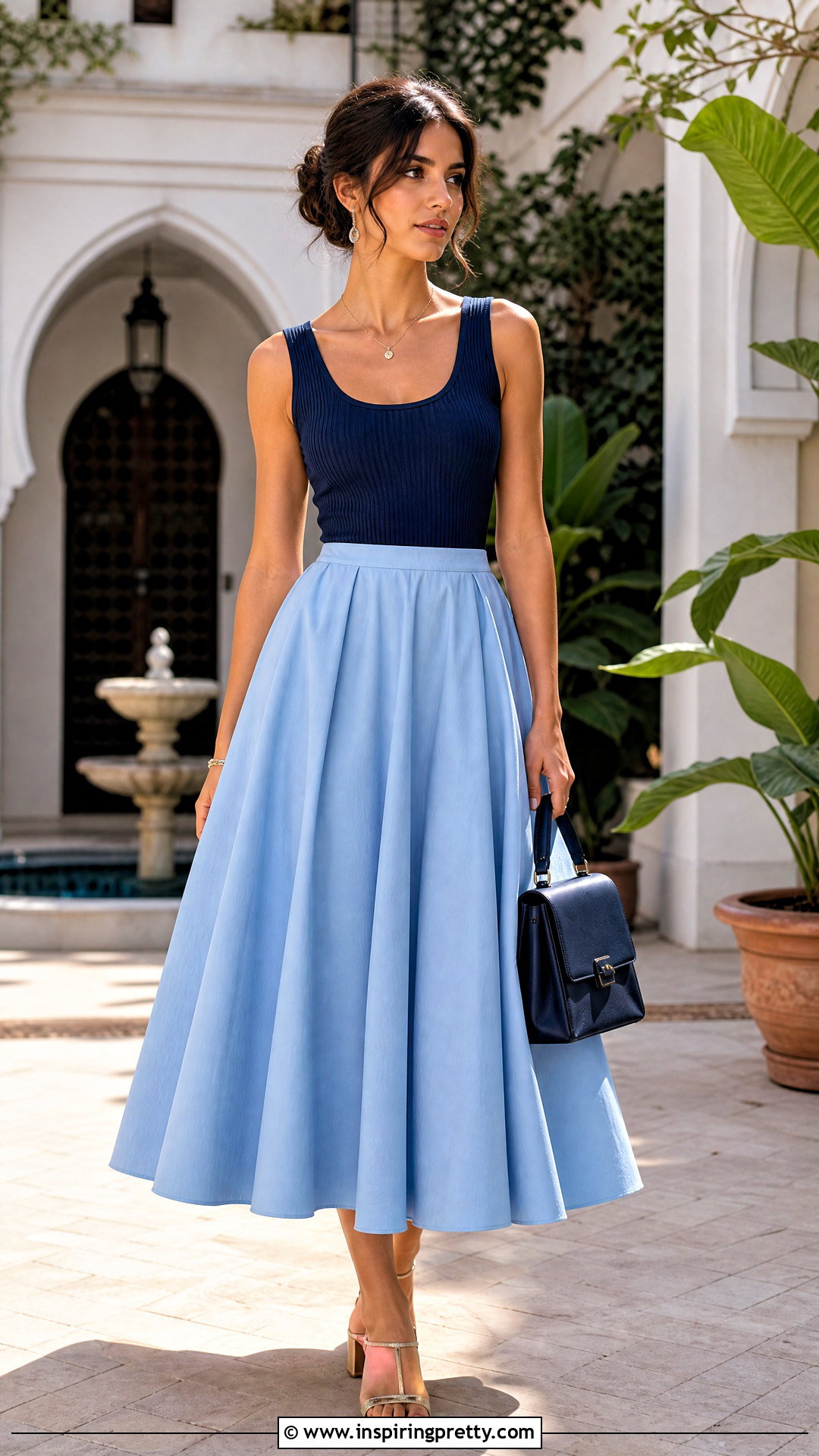 Tank Top Circle Skirt Dress - 20 tank top into dress diy ideas