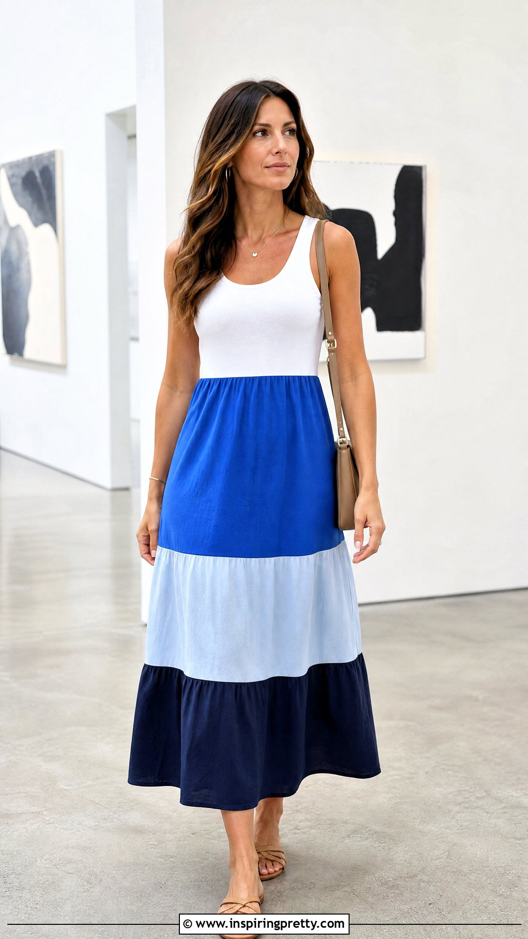 Tank Top Color Block Dress - 20 tank top into dress diy ideas