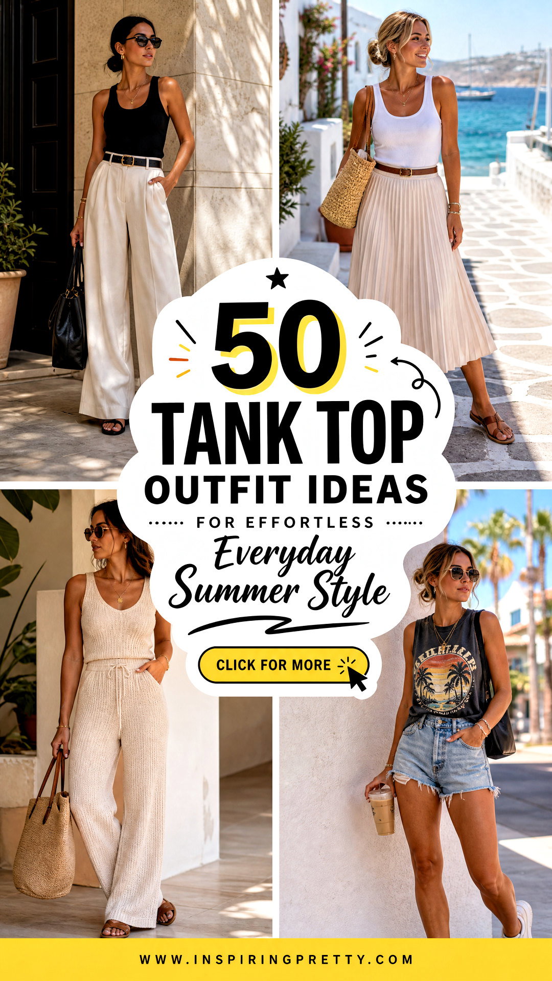 50 Tank Top Outfit Ideas for Effortless Everyday Summer Style - 50 Tank Top Outfit Ideas for Effortless Everyday Summer Style