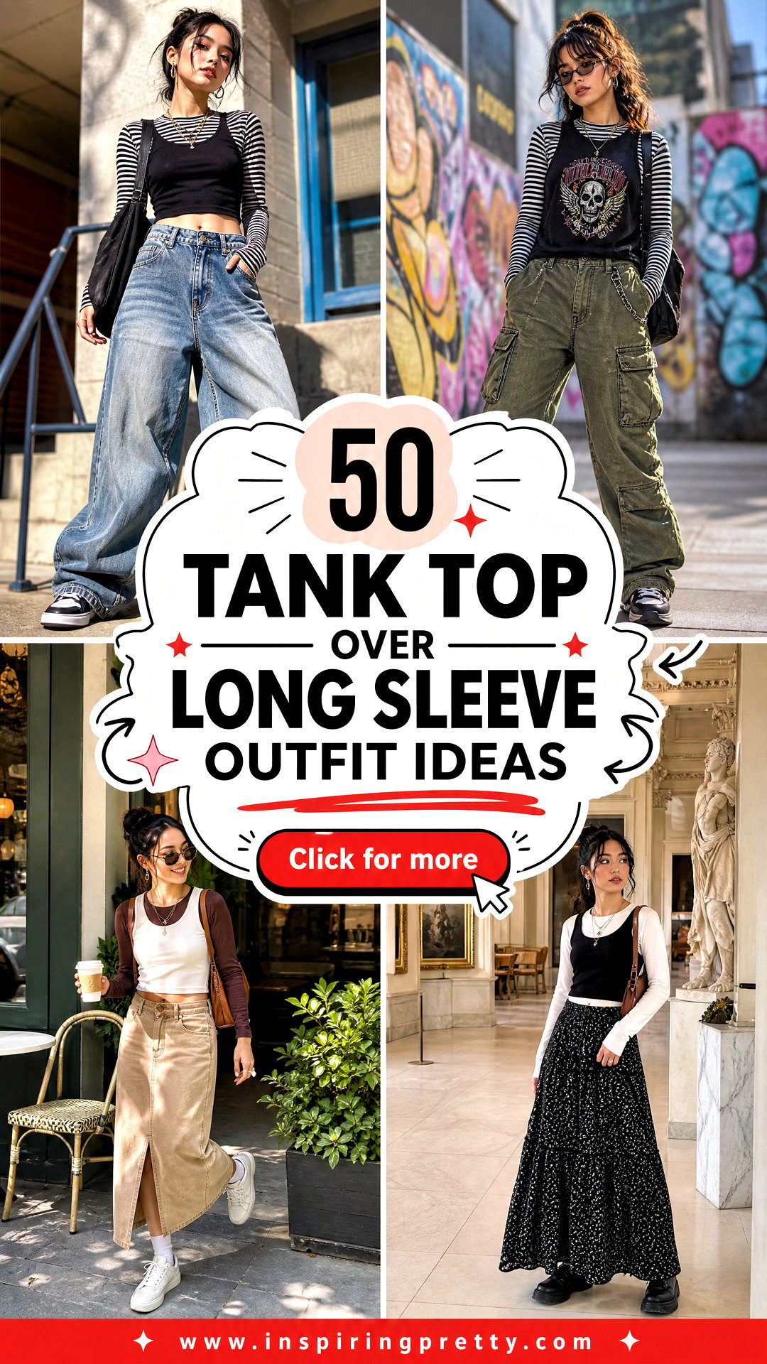50 Tank Top Over Long Sleeve Outfit Ideas for Cool Layered Looks - 50 Tank Top Over Long Sleeve Outfit Ideas for Cool Layered Looks
