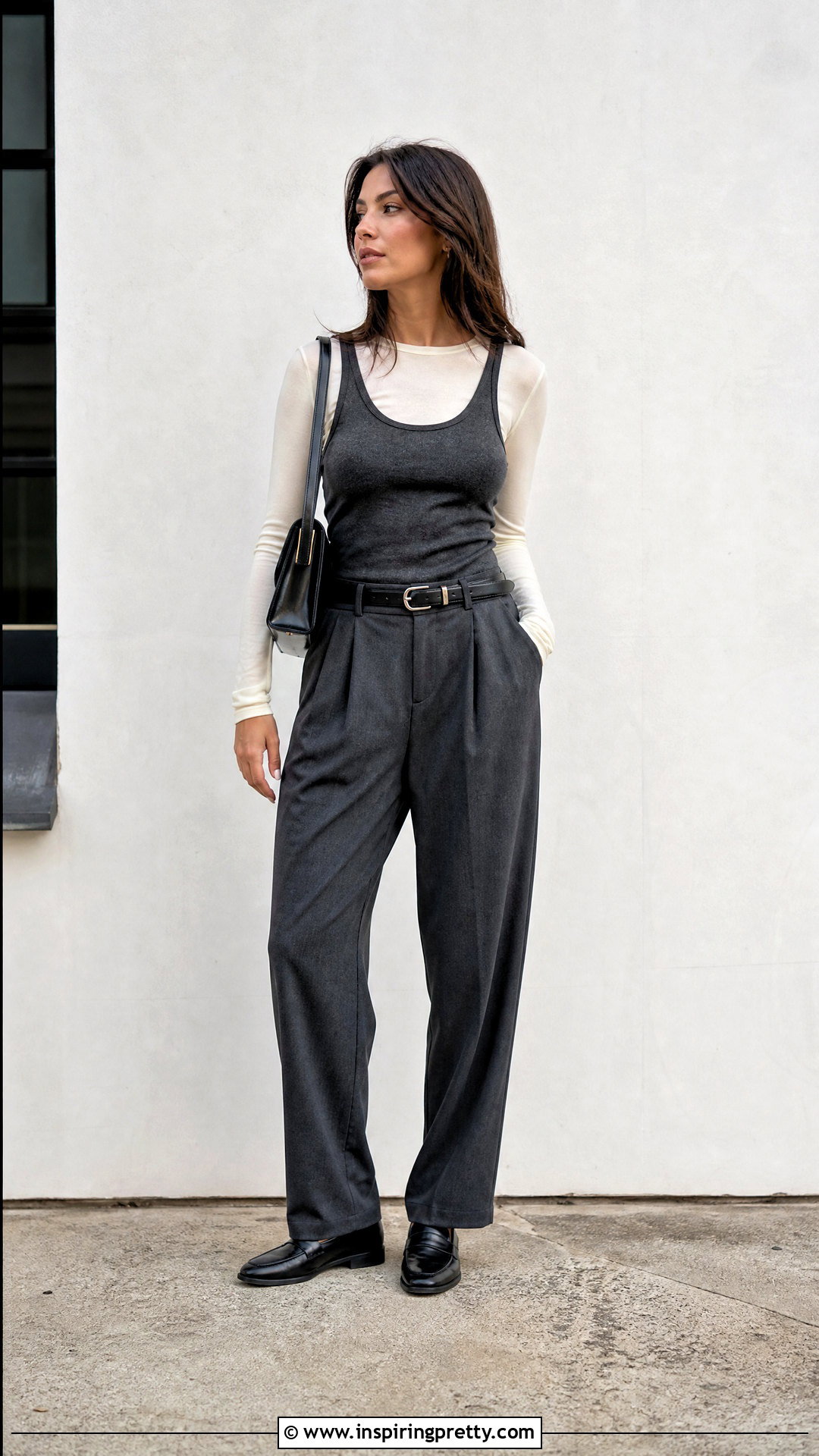 Tank Top Over Long Sleeve Shirt Outfit - 50 layered tank top outfits