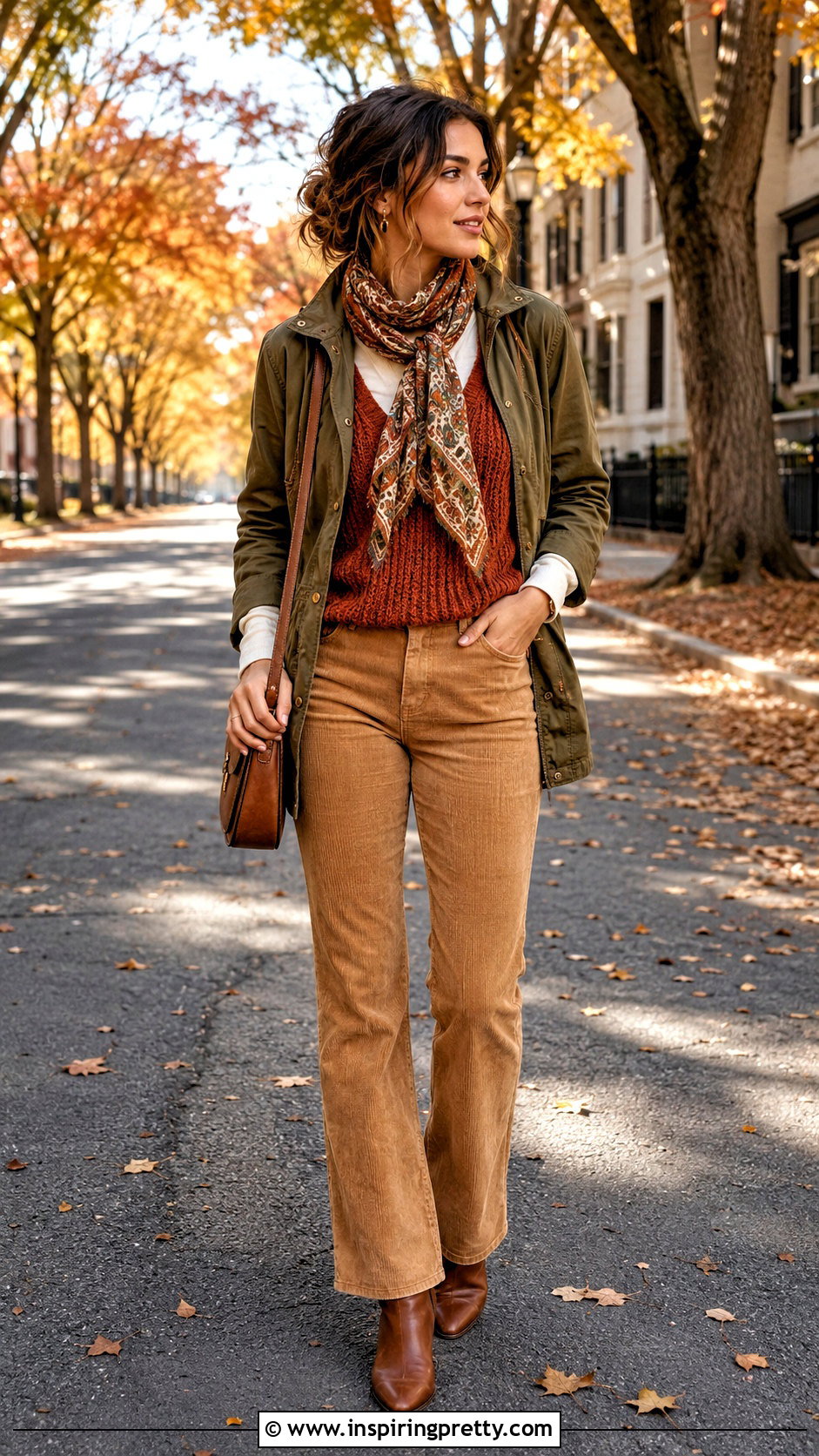 Tank Top Over Long Sleeve With Corduroy Pants for Fall - 50 tank top over long sleeve outfit ideas