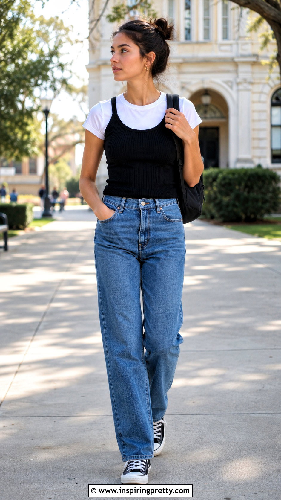 Tank Top Over T Shirt With Jeans - 50 ootd tank top outfit ideas
