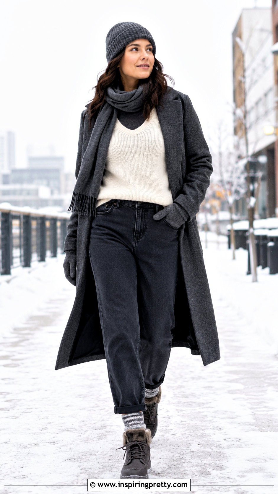 Tank Top Over Thermal Long Sleeve With Jeans for Winter - 50 tank top over long sleeve outfit ideas