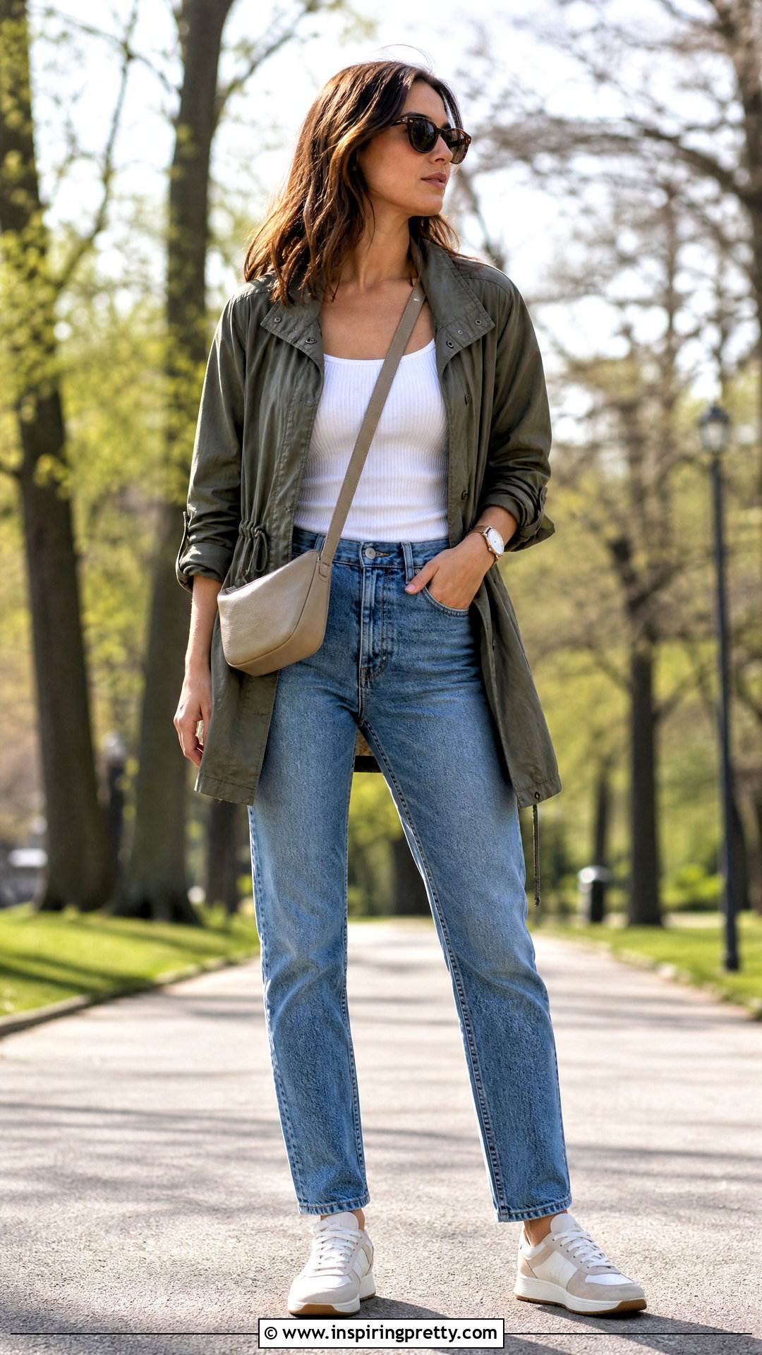 Tank Top Utility Jacket And Jeans - 50 tank top and jeans outfit ideas