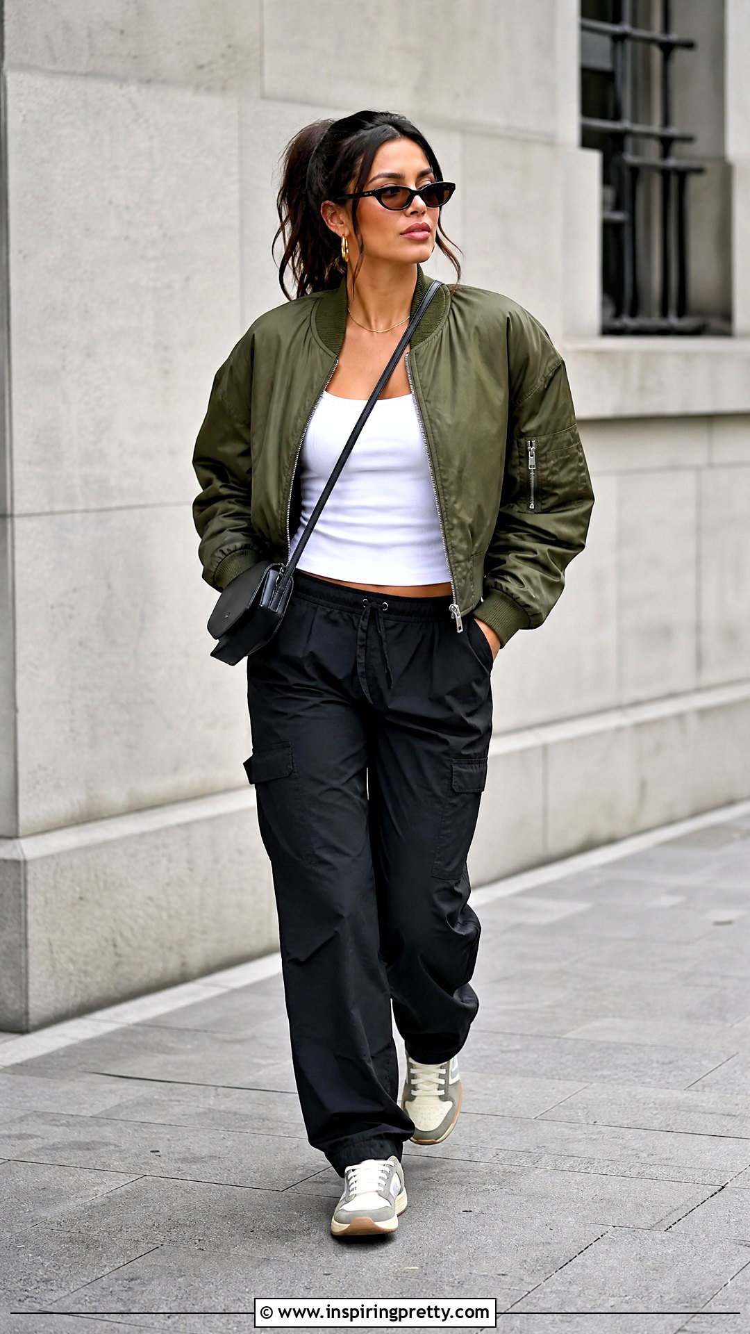 Tank Top With Bomber Jacket And Cargo Pants - 50 outfits with tank tops