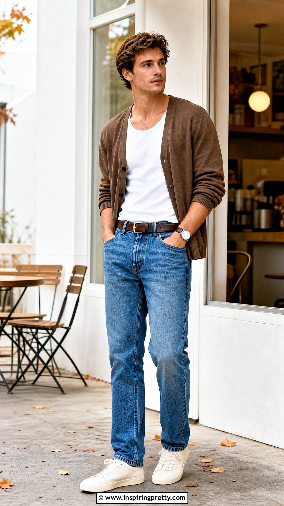 Tank Top With Cardigan And Jeans - how to wear a tank top men (20 ways)