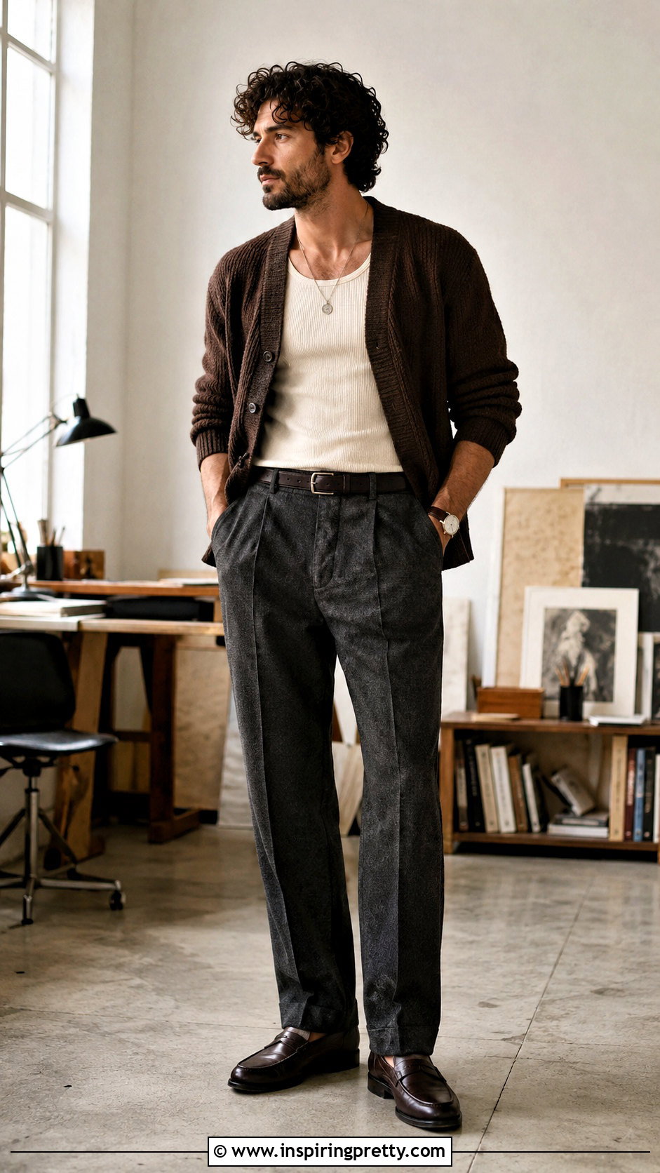 Tank Top With Cardigan And Trousers - 20 tank tops men