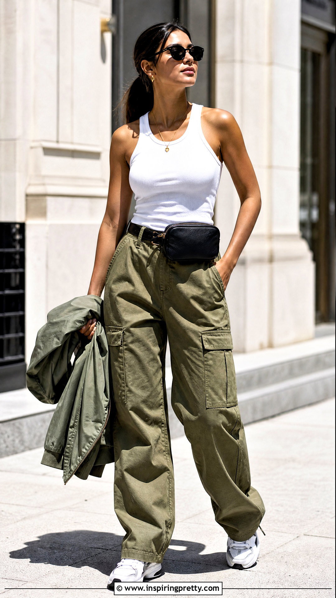Tank Top With Cargo Pants - 50 sleeveless tank top outfit ideas