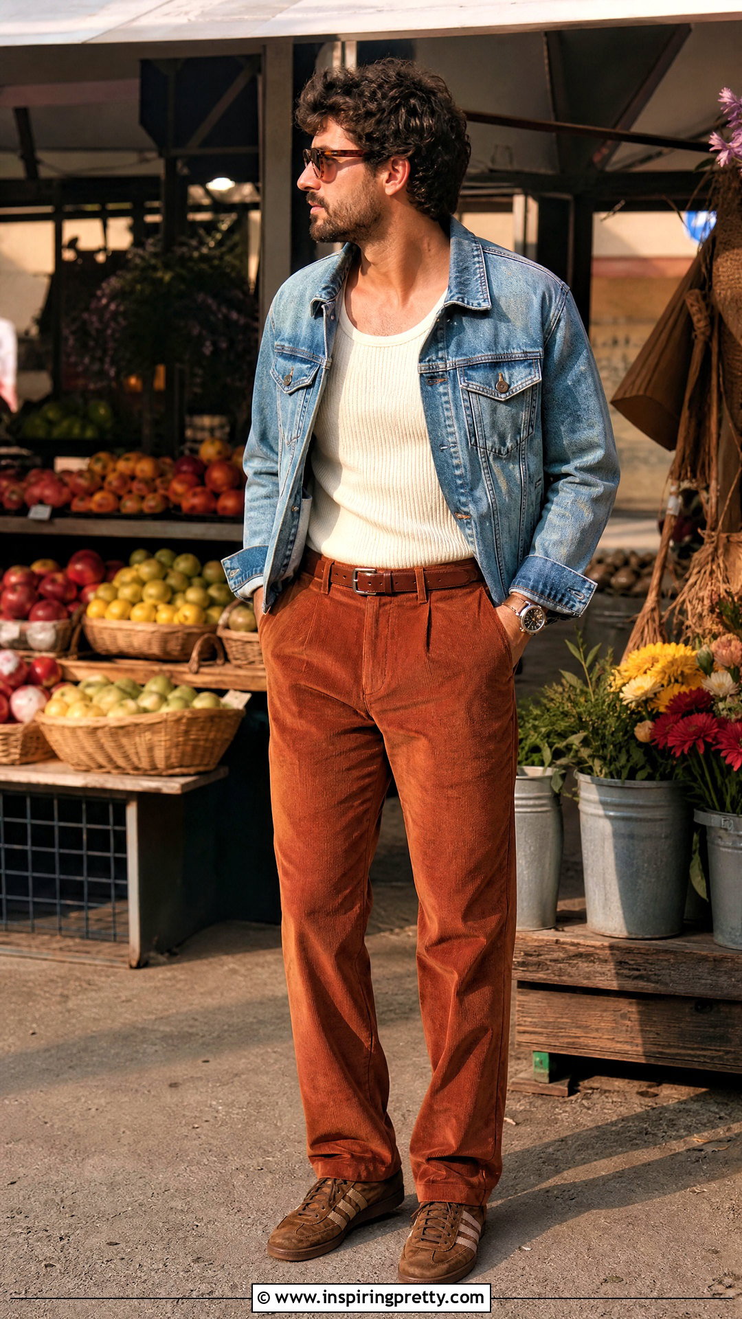 Tank Top With Corduroy Pants - 50 mens tank top outfits