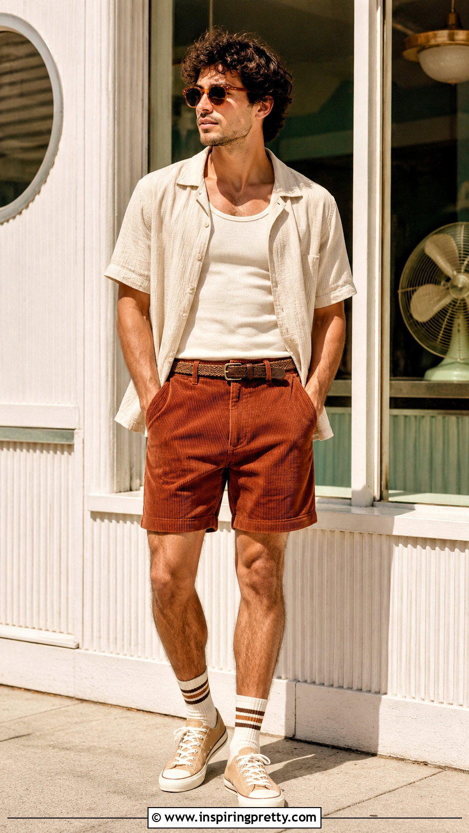 Tank Top With Corduroy Shorts - 20 Men's Tank Top Outfits