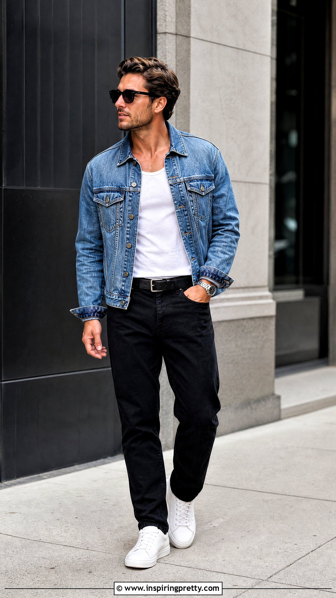 Tank Top With Denim Jacket - 50 mens tank top outfits