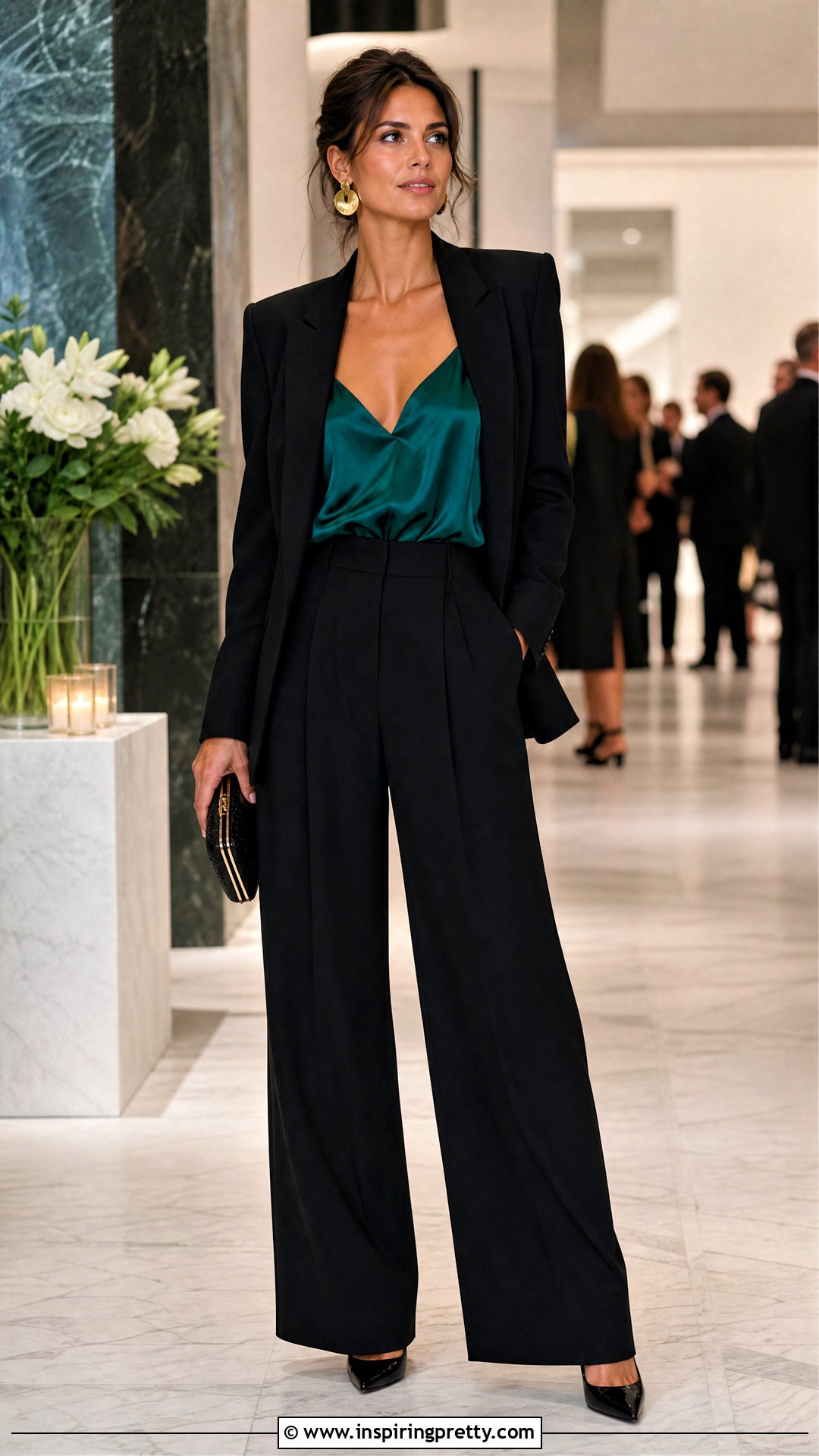 Tank Top With Evening Trousers And Heels - how to style tank tops (50 ways)