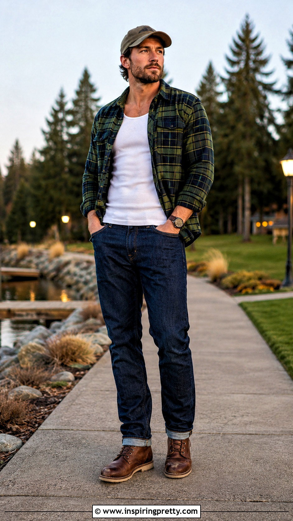 Tank Top With Flannel Shirt And Jeans - 20 Men's Tank Top Outfits