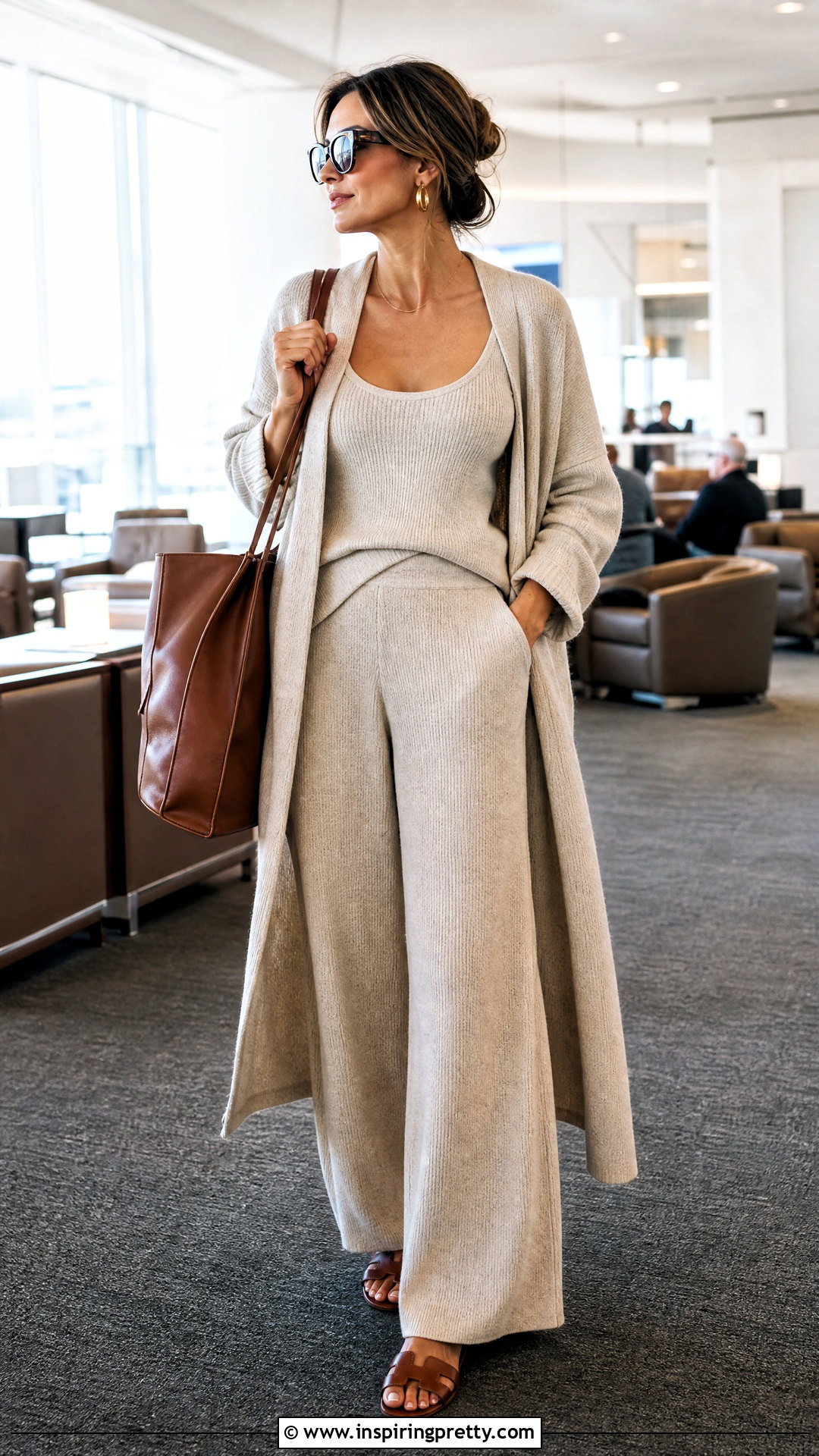 Tank Top With Matching Knit Pants - 50 tank tops outfit ideas