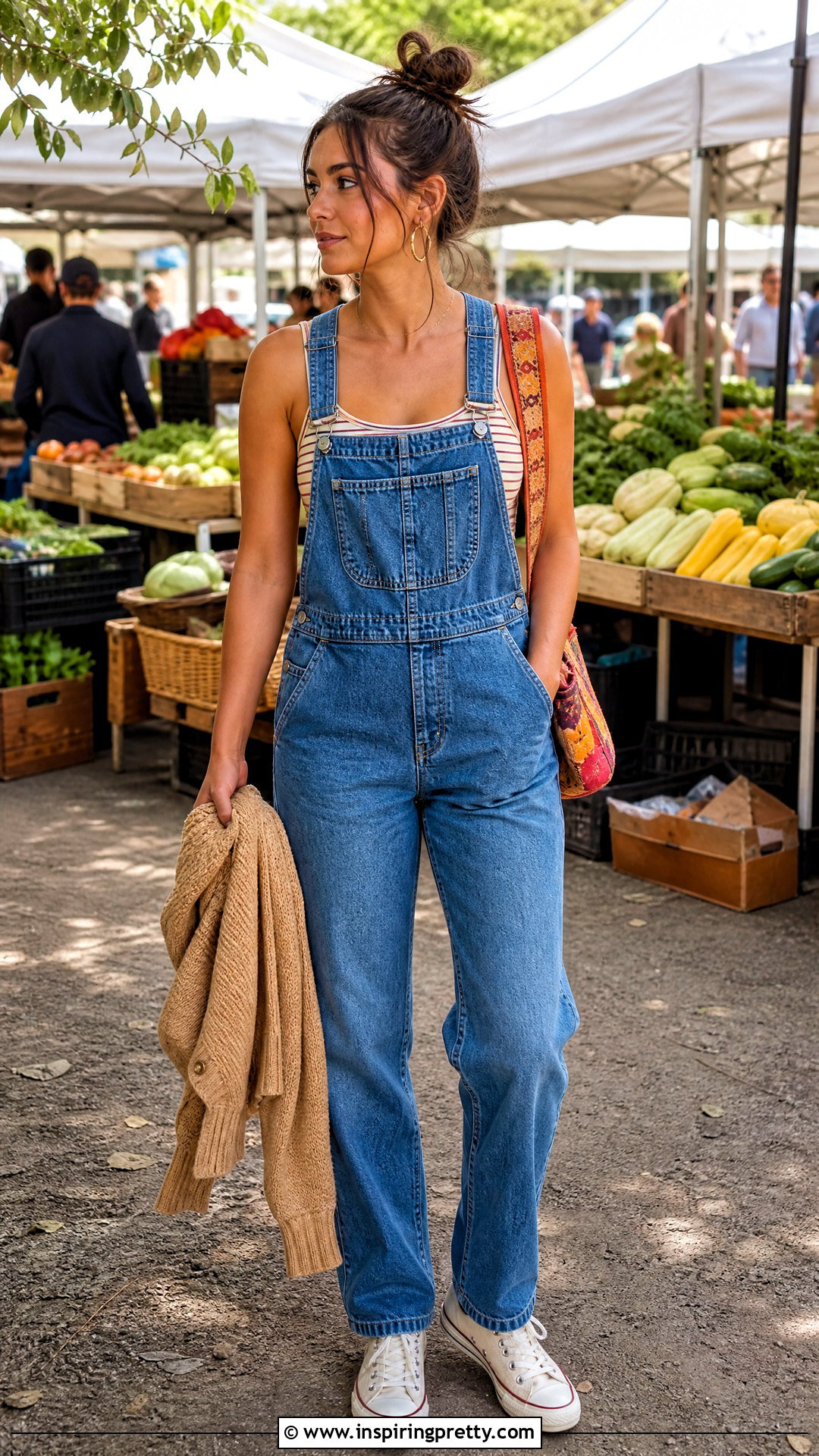 Tank Top With Overalls - 50 cute tank top outfit ideas