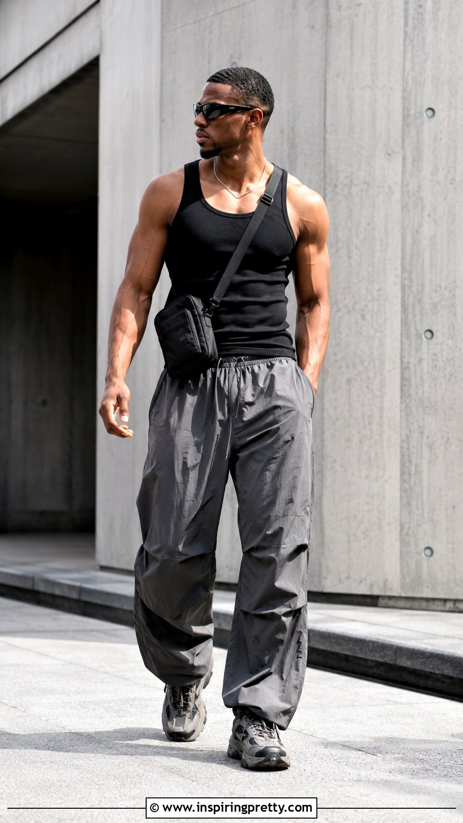 Tank Top With Parachute Pants - 20 Men's Tank Top Outfits