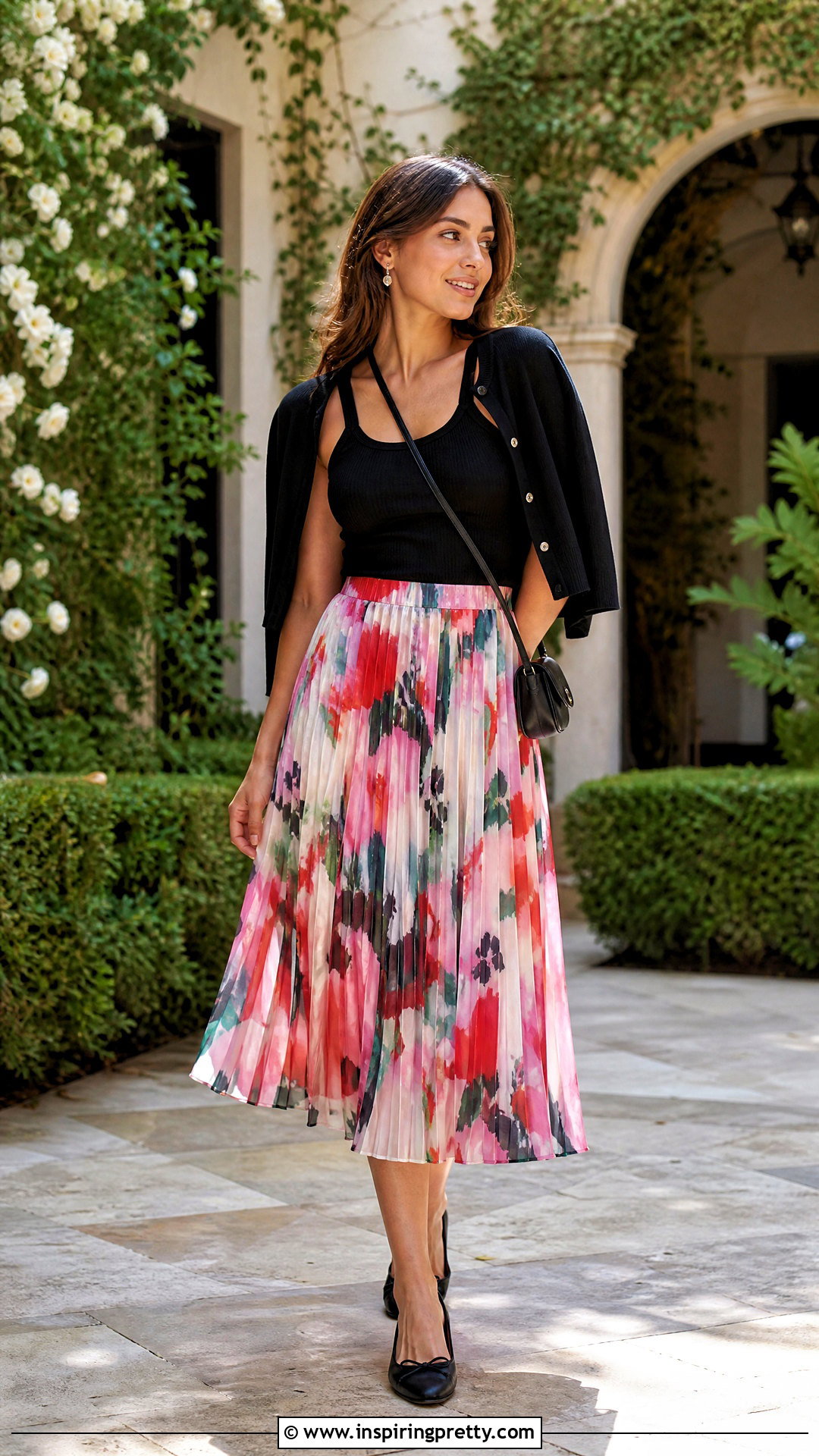 Tank Top With Pleated Midi Skirt - 50 tank top fits