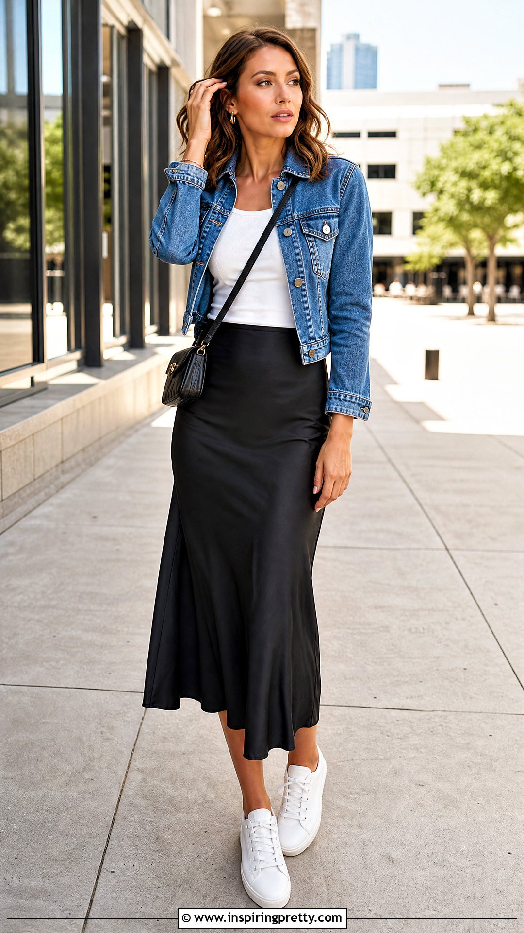 Tank Top With Slip Skirt And Sneakers - 25 Everyday Tank Tops outfit ideas