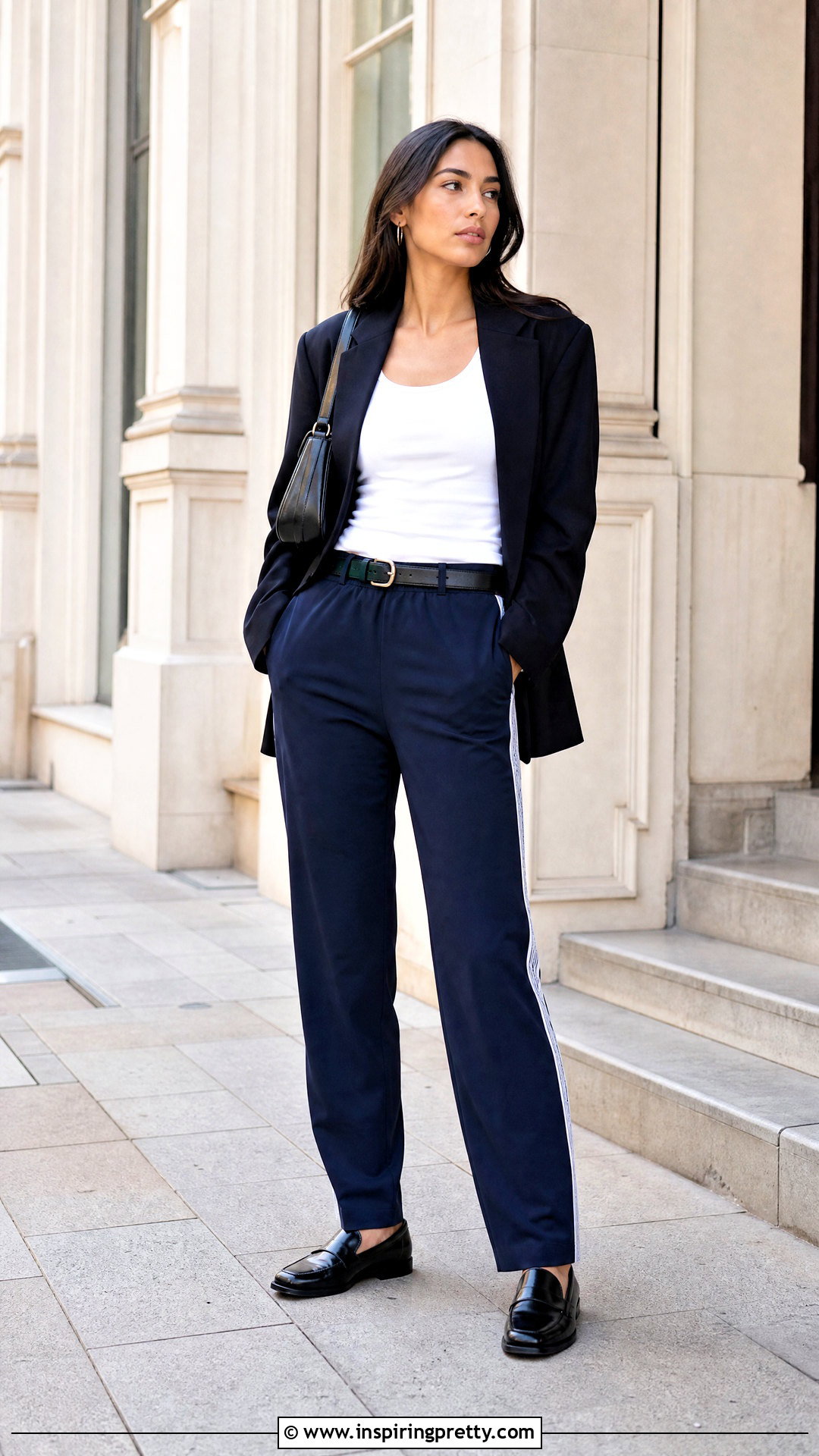 Tank Top With Track Pants and Loafers - how to style a tank top (50 ways)