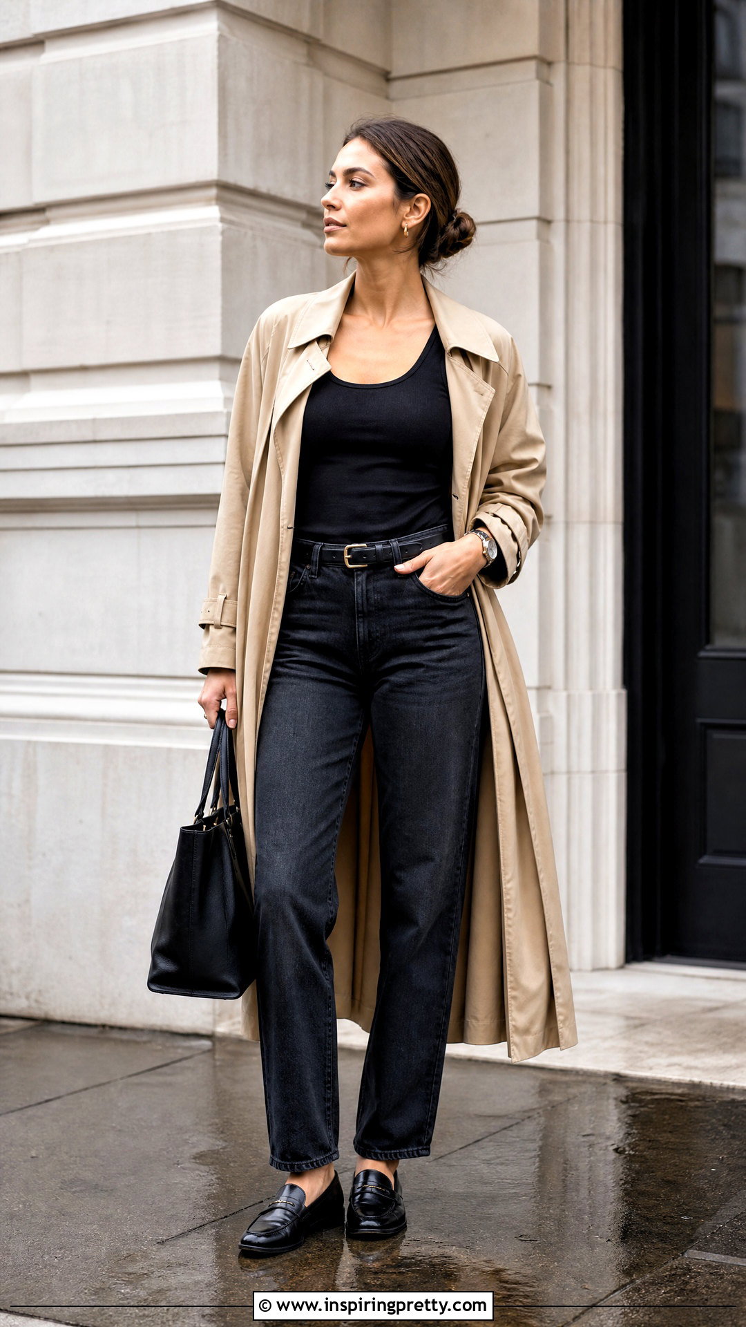 Tank Top With Trench Coat And Jeans - 50 tank top outfits with jeans
