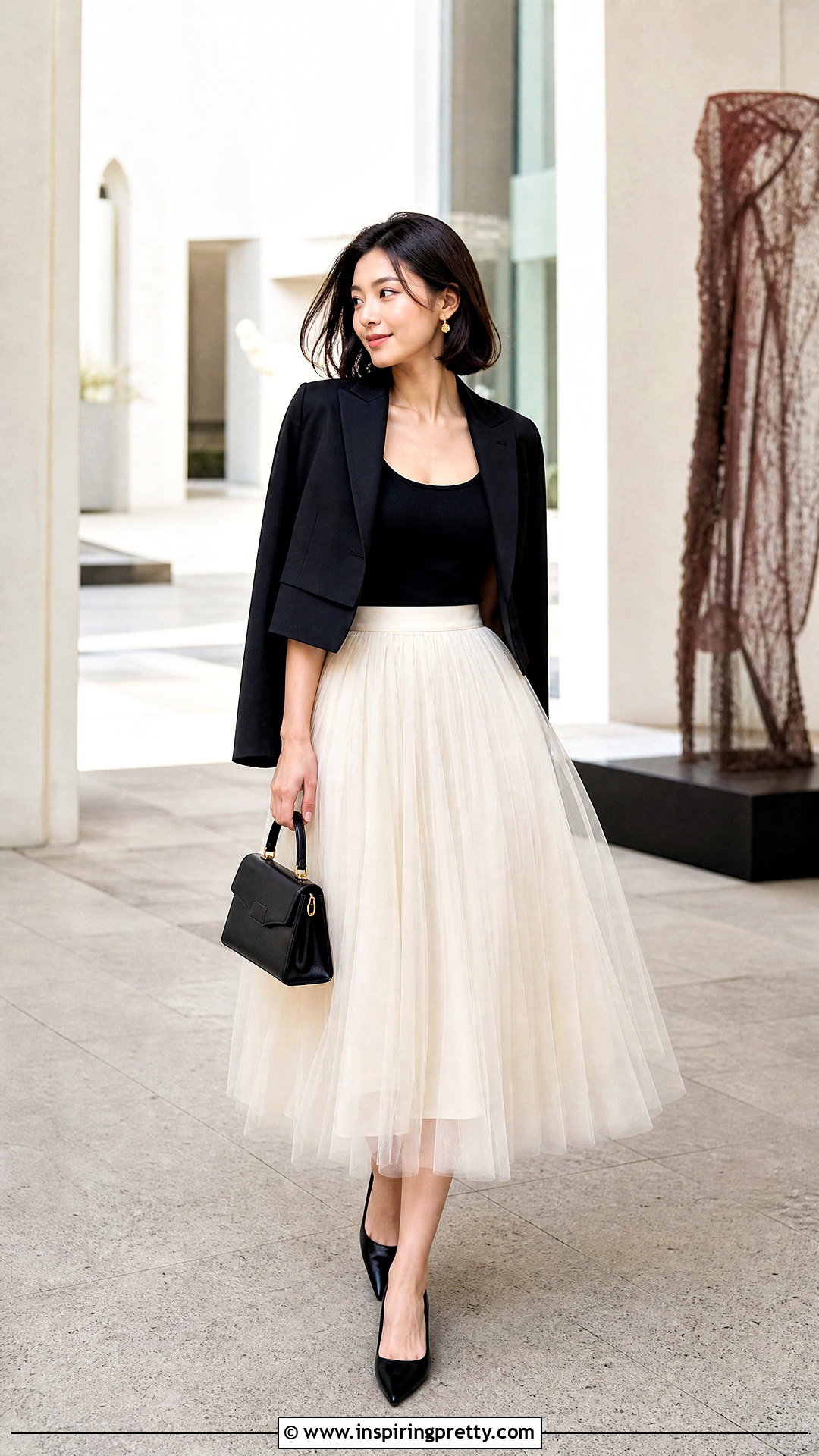 Tank Top With Tulle Midi Skirt - 50 tank top outfits