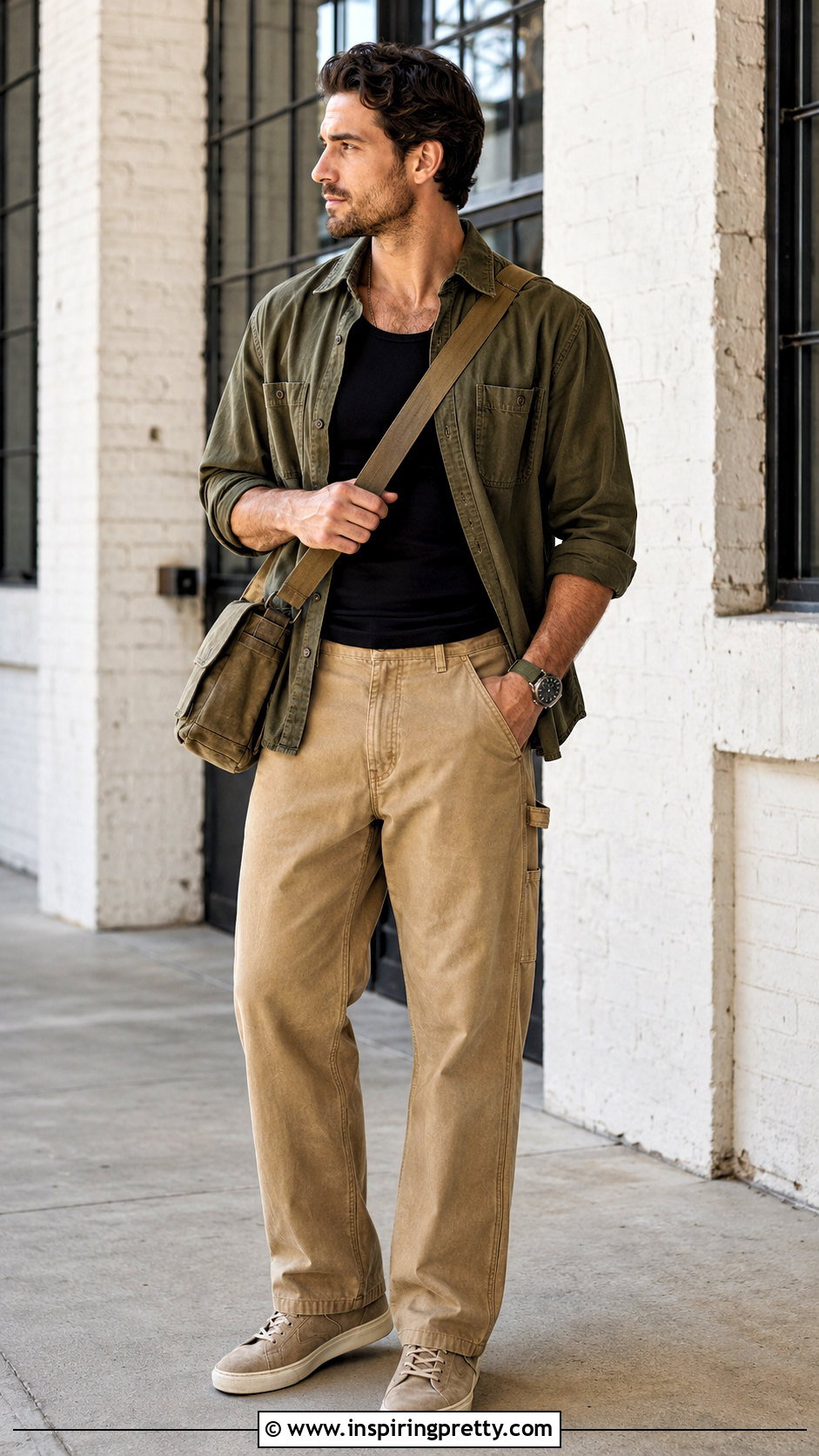 Tank Top With Utility Overshirt - 20 Men's Tank Top Outfits
