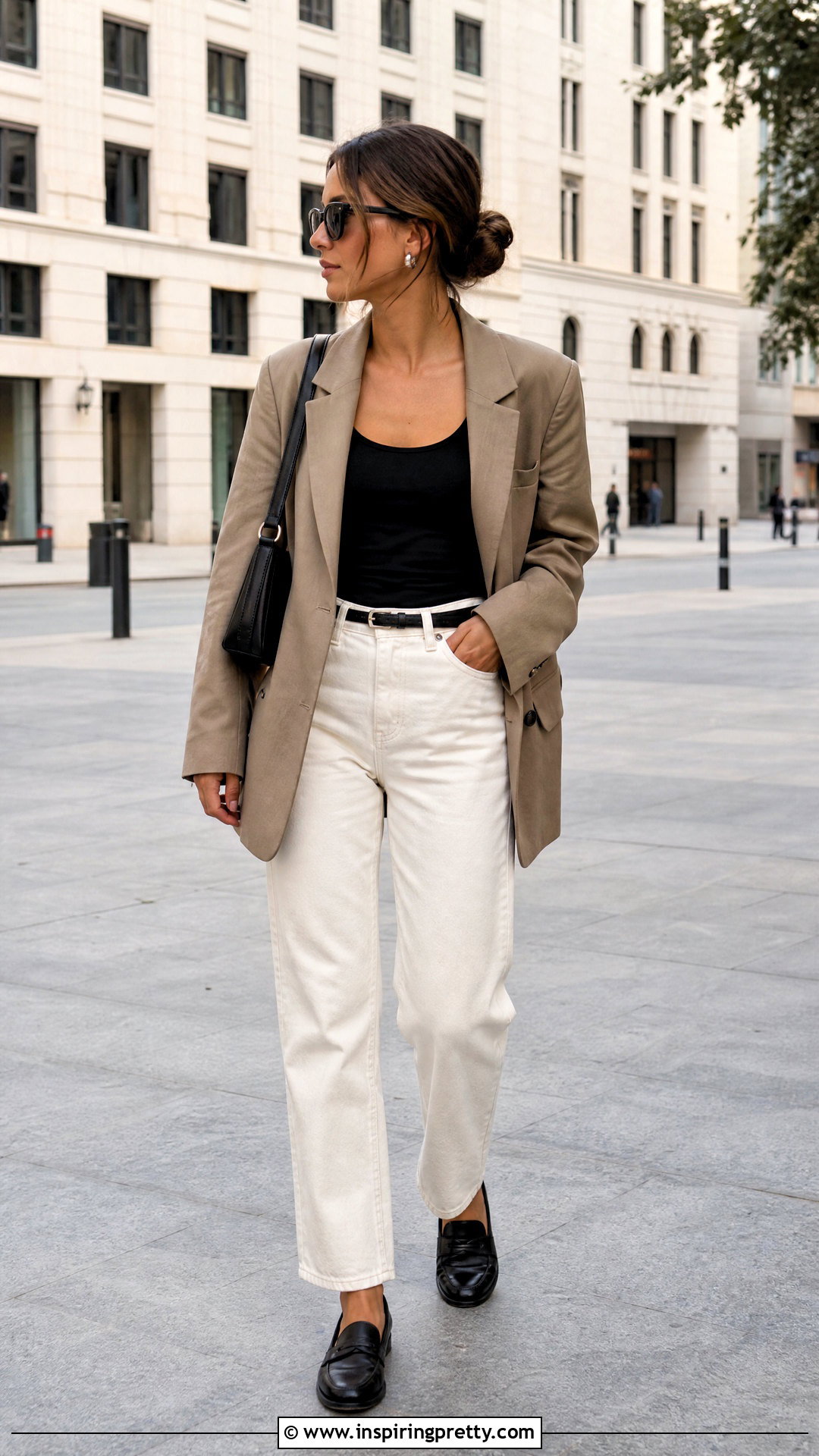 Tank Top With White Jeans And Loafers - 50 90s tank top outfit ideas