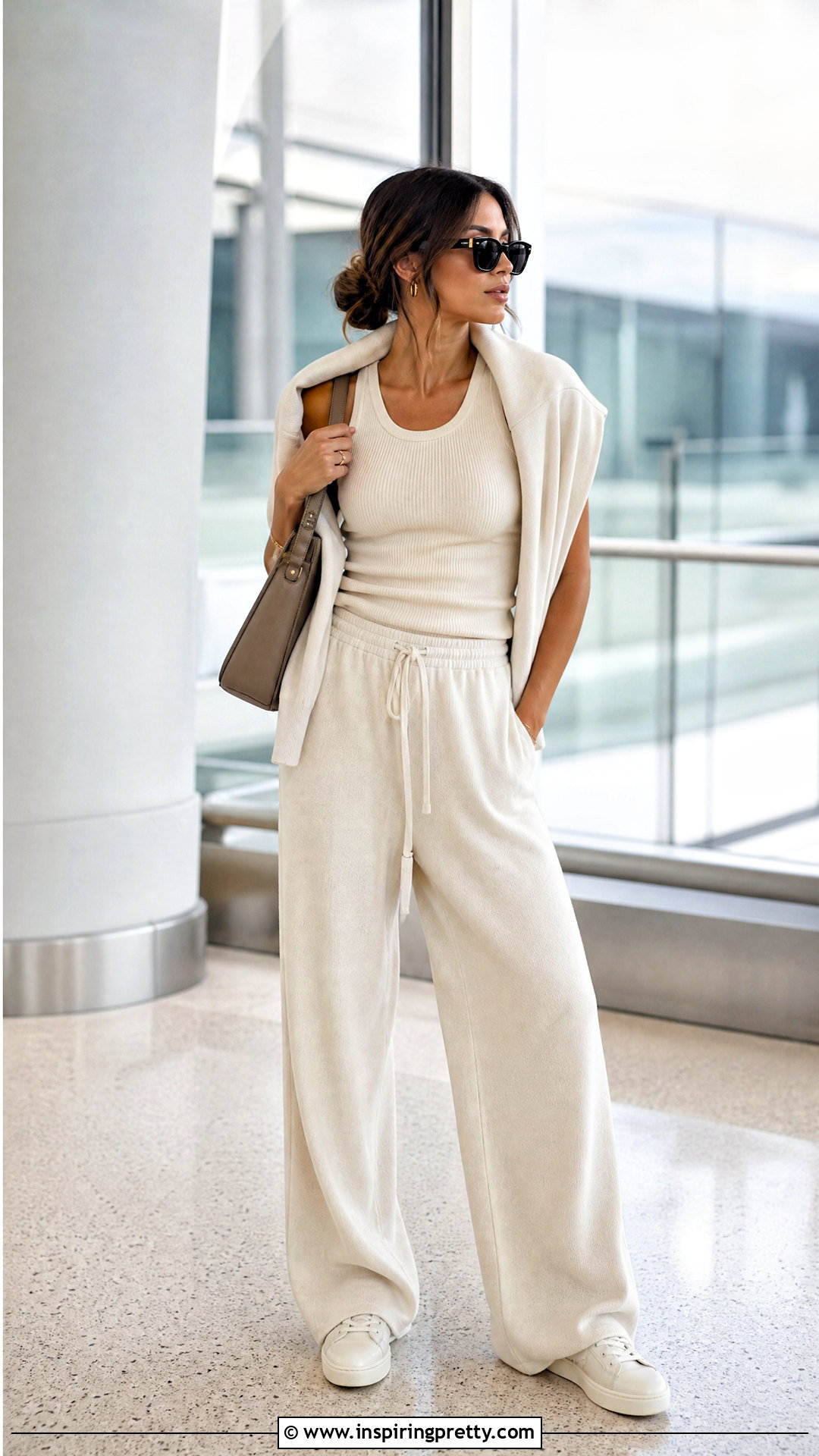 Tank Top With Wide Leg Sweatpants - 50 cute tank top outfits