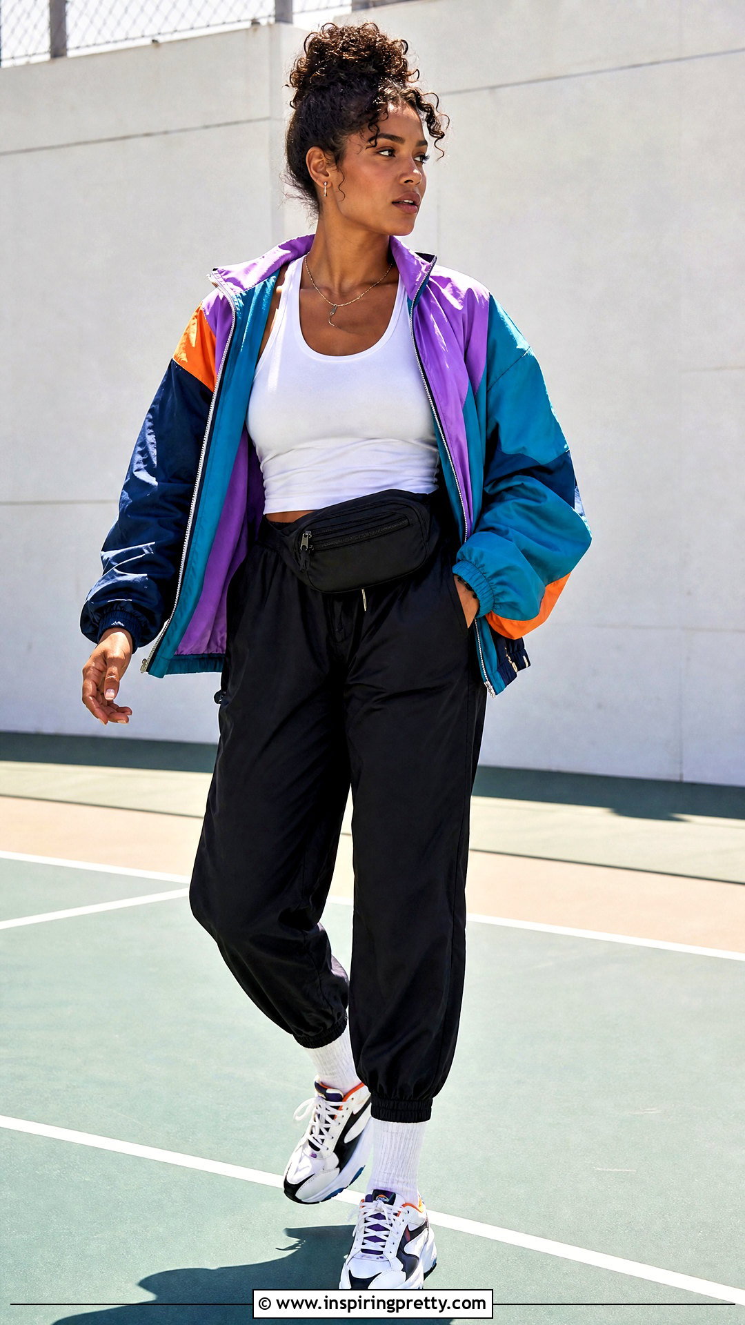 Tank Top With Windbreaker And Track Pants - 50 90s tank top outfit ideas