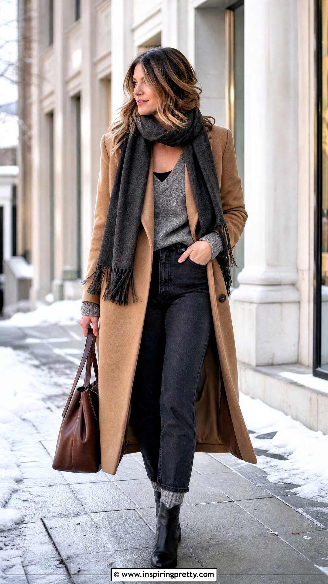 Tank Top With Winter Sweater And Coat - how to style tank tops (50 ways)