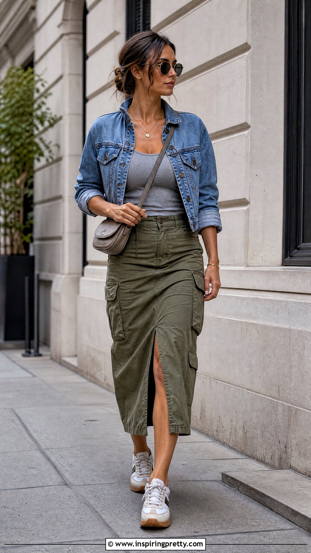 Tank Top With a Cargo Midi Skirt - how to style a tank top (50 ways)