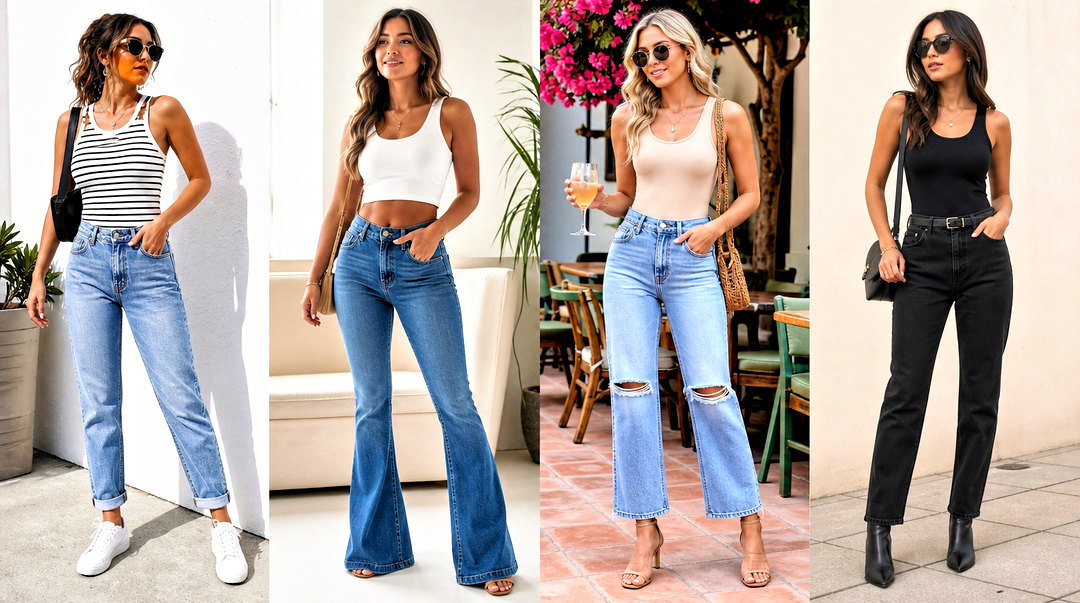 50 Tank Top and Jeans Outfit Ideas for Effortless Style