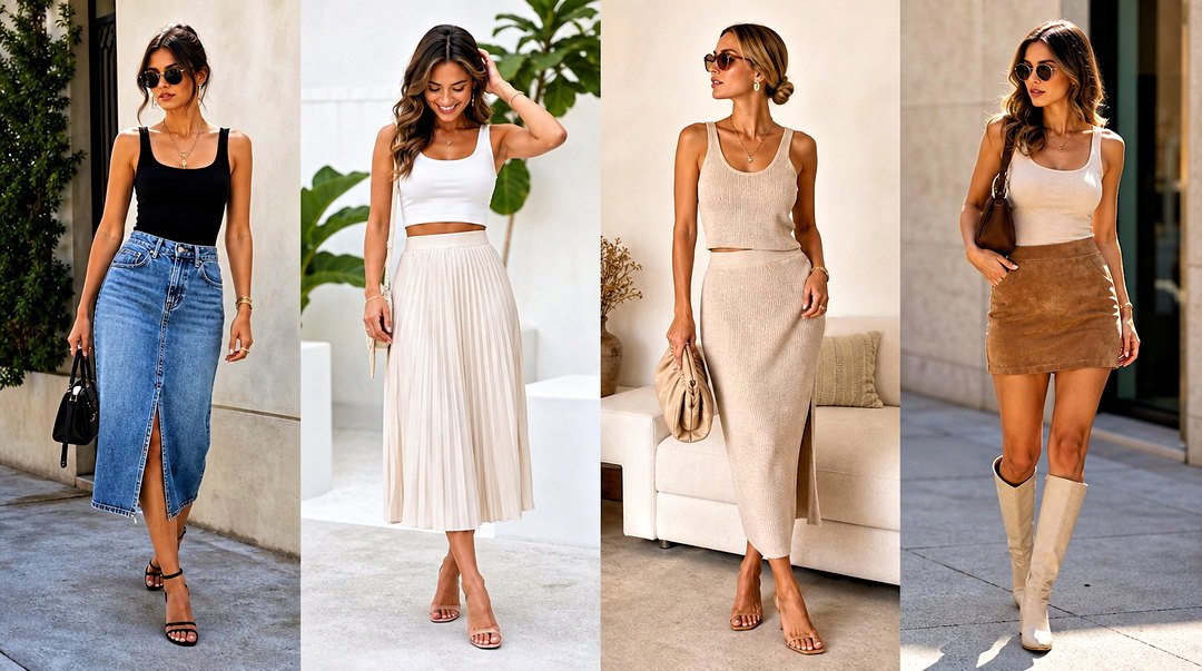 50 Tank Top and Skirt Outfits for Chic Warm-Weather Style