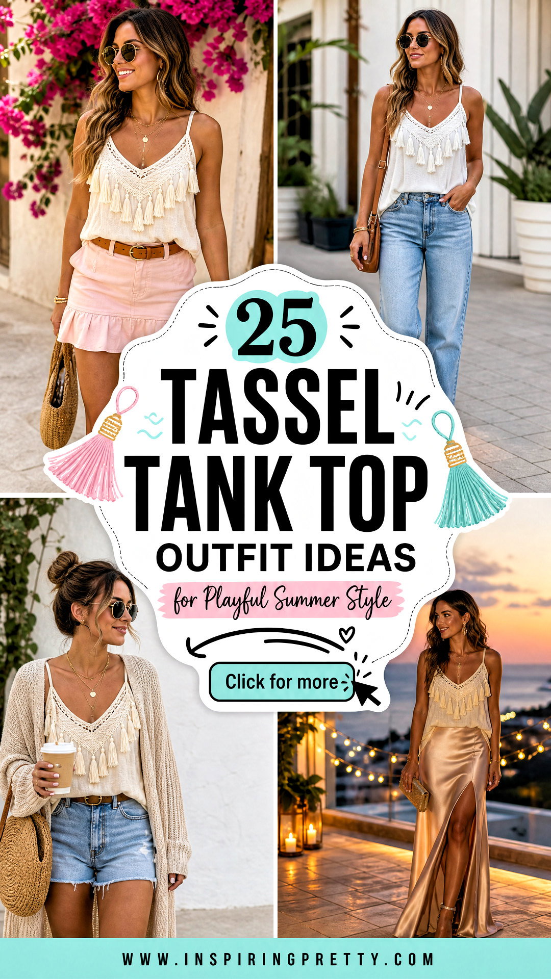 25 Tassel Tank Top Outfit Ideas for Playful Summer Style - 25 Tassel Tank Top Outfit Ideas for Playful Summer Style