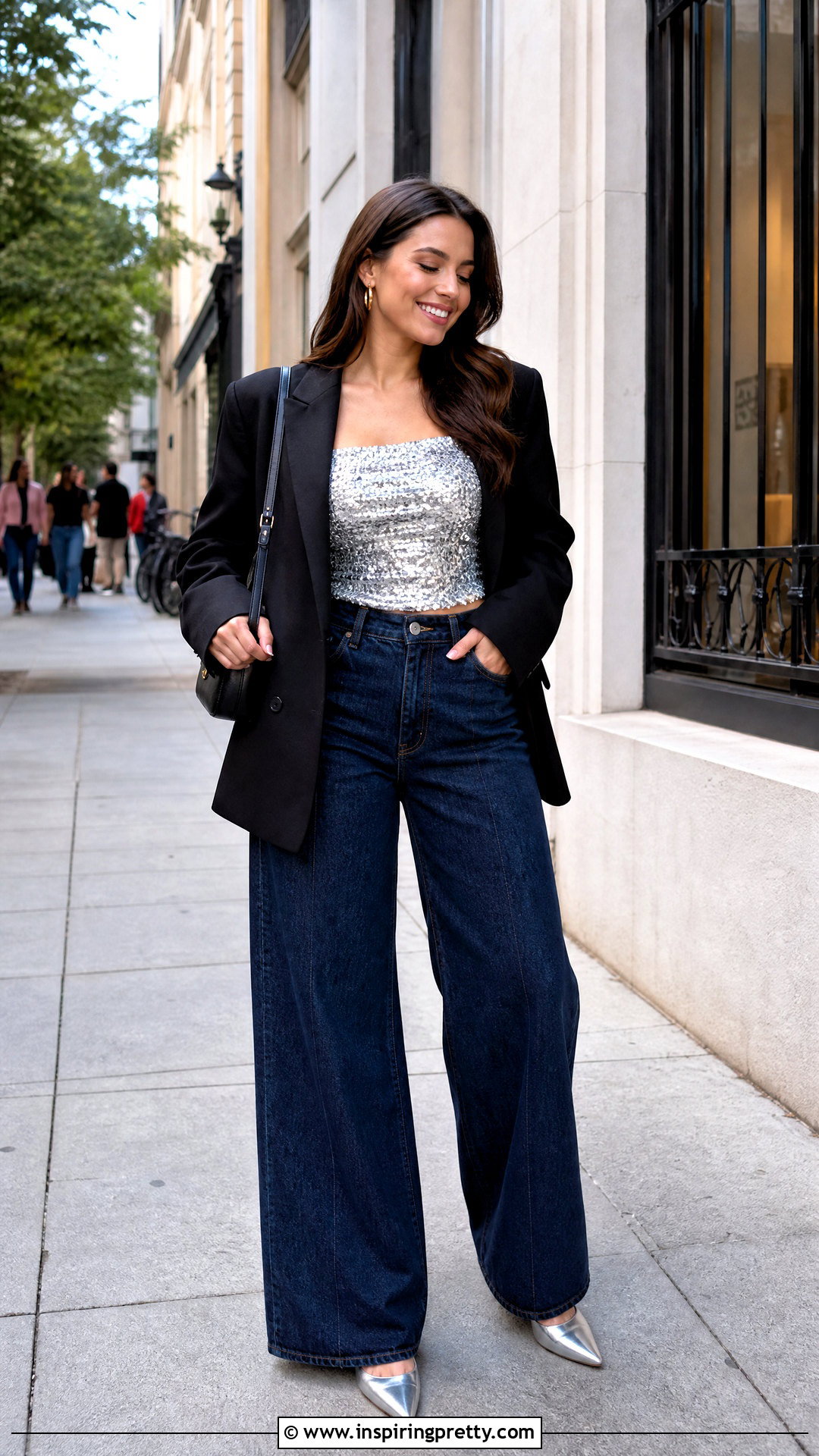 Taylor Swift Sequin Top And Wide Leg Jeans Outfit - 20 Taylor Swift Sequin Top outfit ideas
