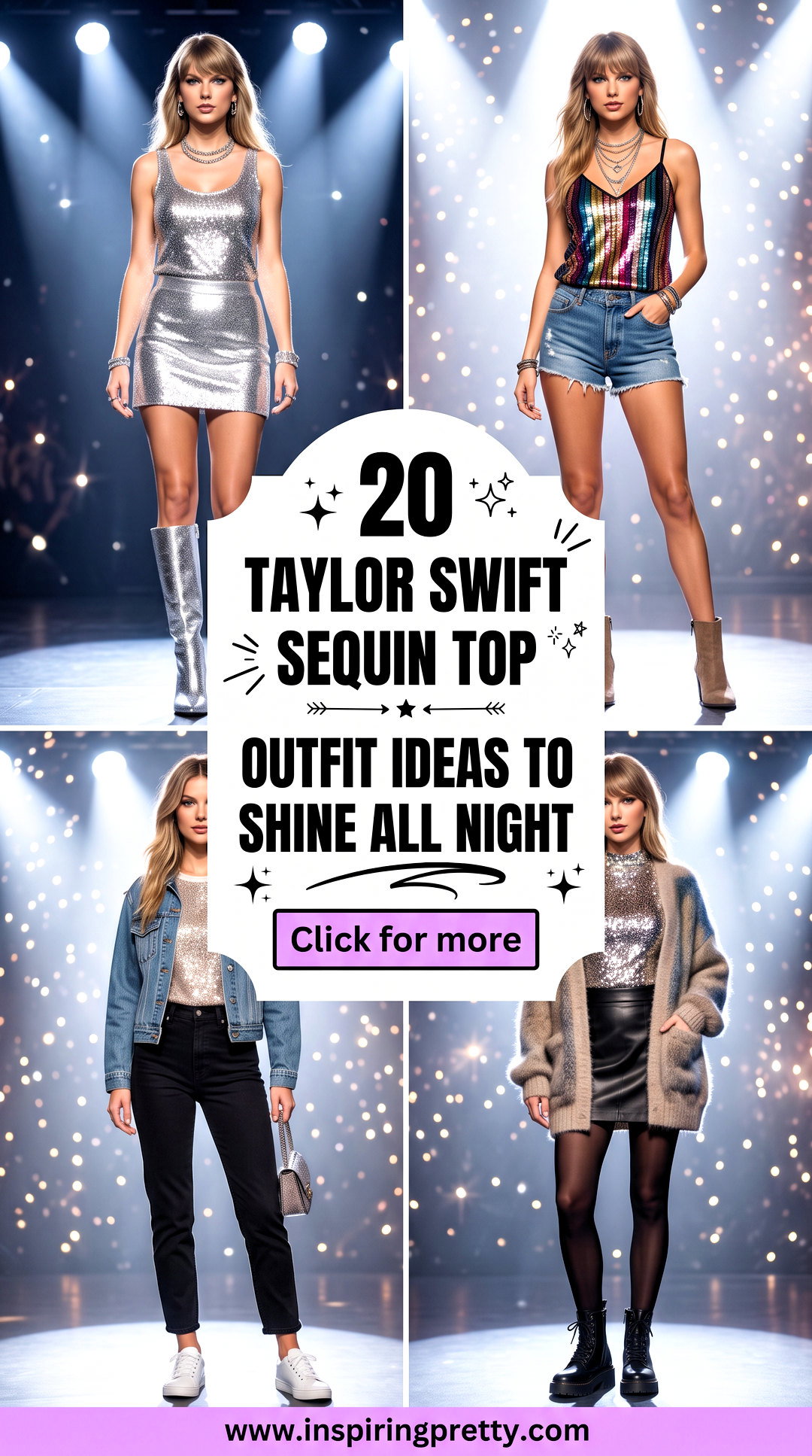 20 Taylor Swift Sequin Top Outfit Ideas to Shine All Night - 20 Taylor Swift Sequin Top Outfit Ideas to Shine All Night